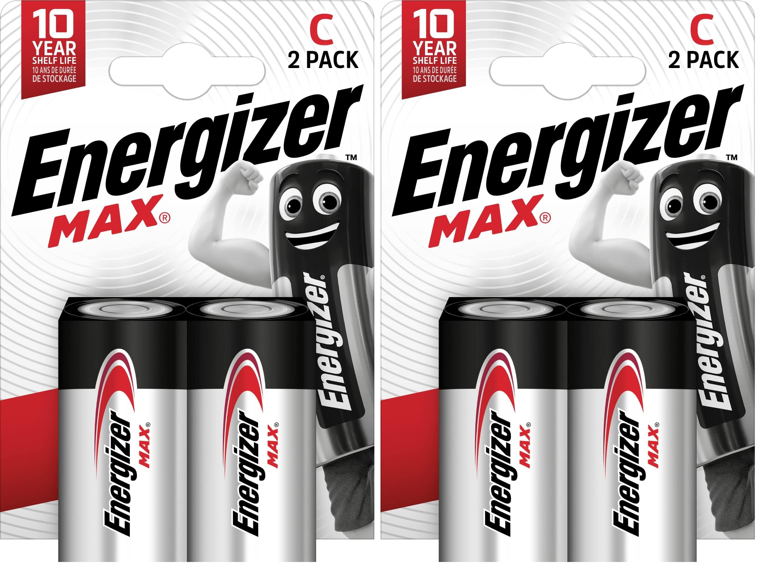 Energizer Pile C, Energizer Max, Lot de 4 Piles