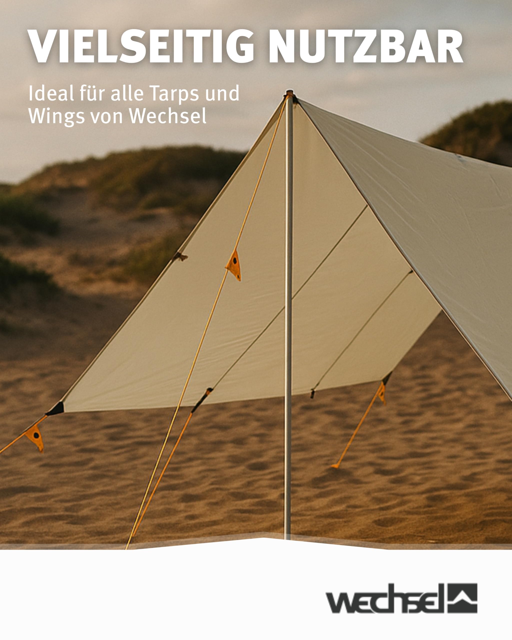 Wechsel Tarp Pole Vario I 180-210 cm Länge & 22 mm Durchmesser I Aufstellstange für Wings & Tarps I verstellbare Tarpstange aus Alu 6061-T9 I leicht & stabil I Zubehör für Outdoor-Abenteuer