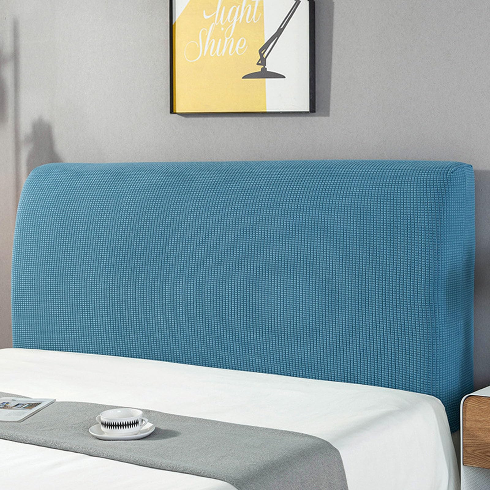 Bed Headboard Covers, Headboard Slipcover Protector for Double Bed/Small Double, All-inclusive Elastic Headboard Protection Cover(Size:200cm,Color:Blue)