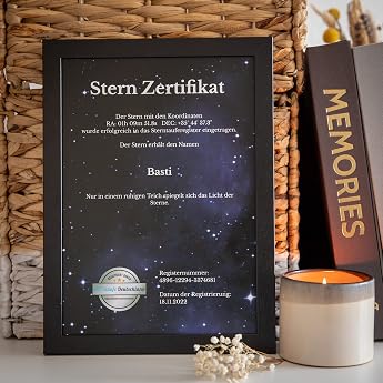 Star Baptism - Emotional Mourning Gift & Keepsake Baptise a Star in Memory - Includes Certificate Star Card & App