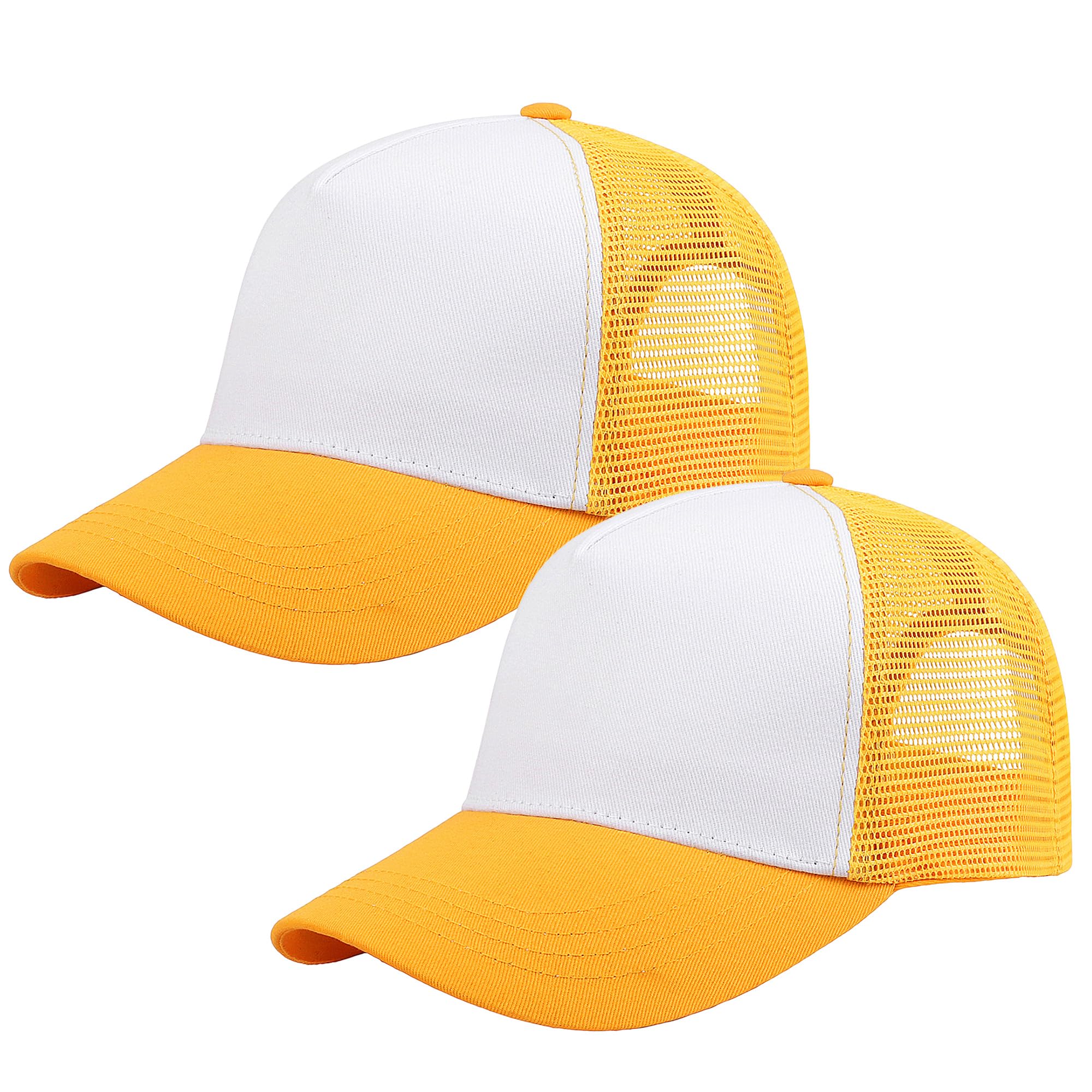 Falari 5-Panel Mesh Baseball Cap, Trucker Hat, Structured Plain Design, Cotton, Adjustable Size
