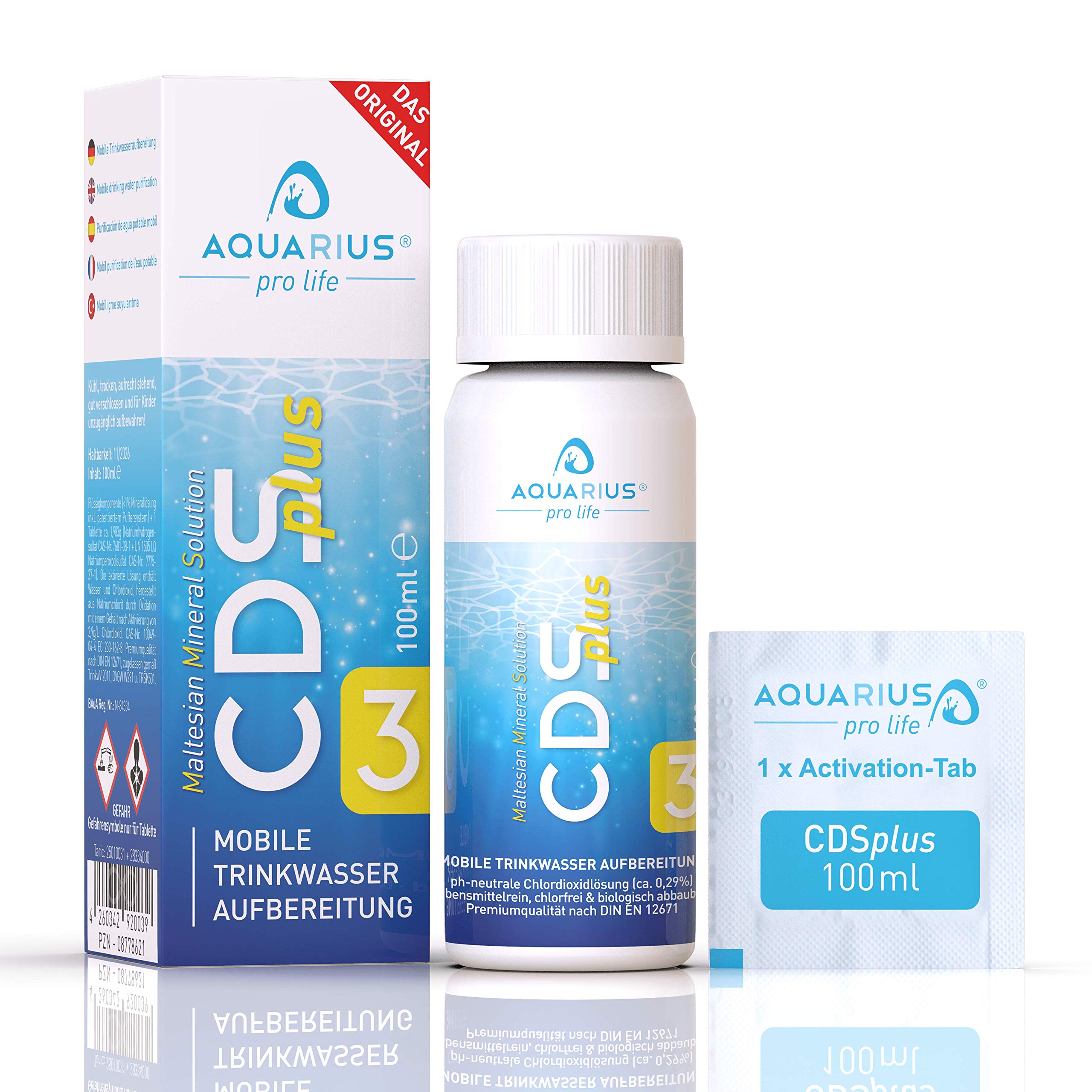 CDSplus 100 ml + Dosier-Set Bundle I patentierte Chlordioxid Lösung I CDL Tropfen + Pipette & Messbecher I Idealer Belgeiter für Camping & Urlaub I CDL Tropfen I Das Original