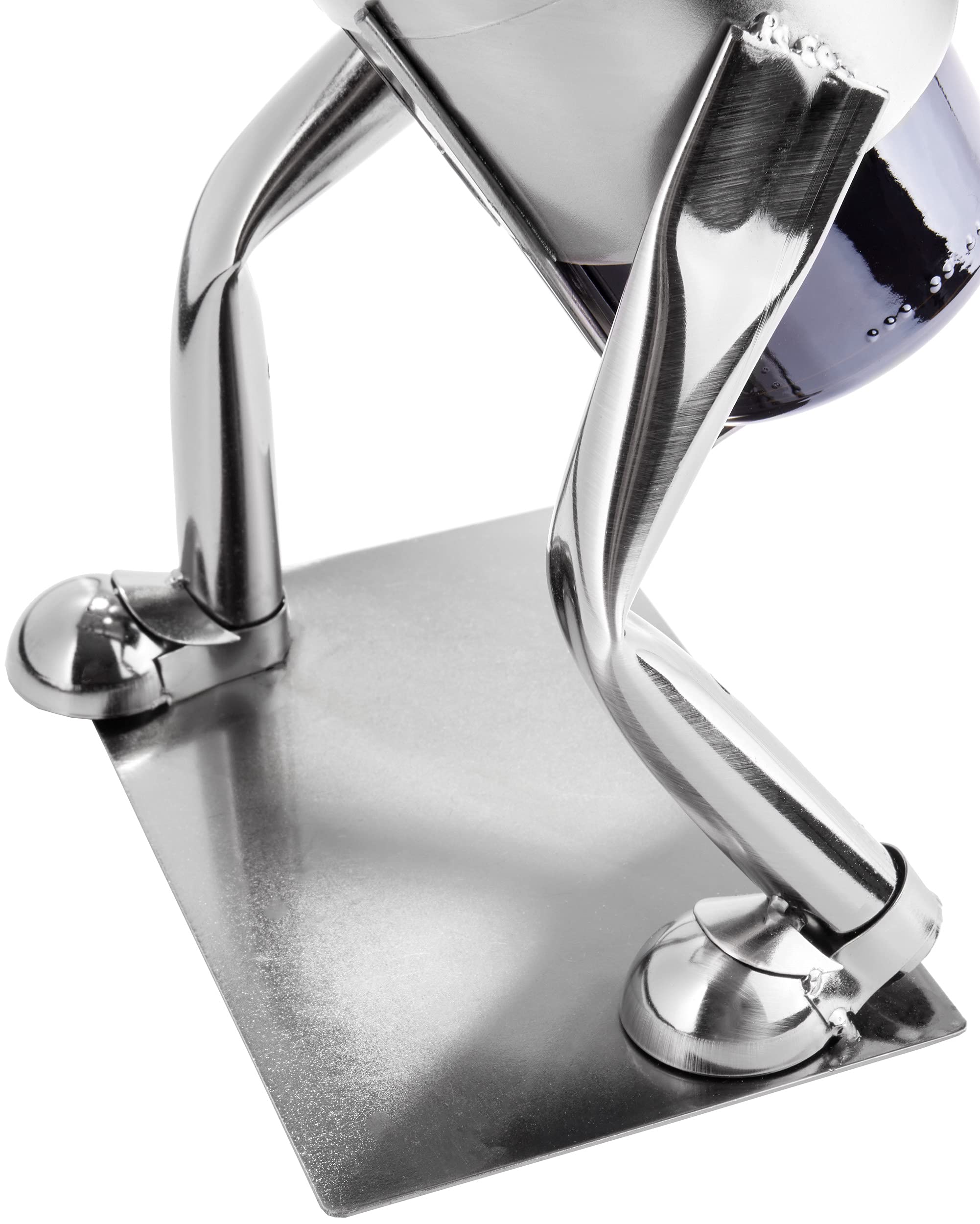 Brubaker Portabottiglie Giocatori di Tennis - Portabottiglie a Scultura in Metallo - Regalo di Vino per Gli Appassionati di Tennis con Biglietto D'Auguri