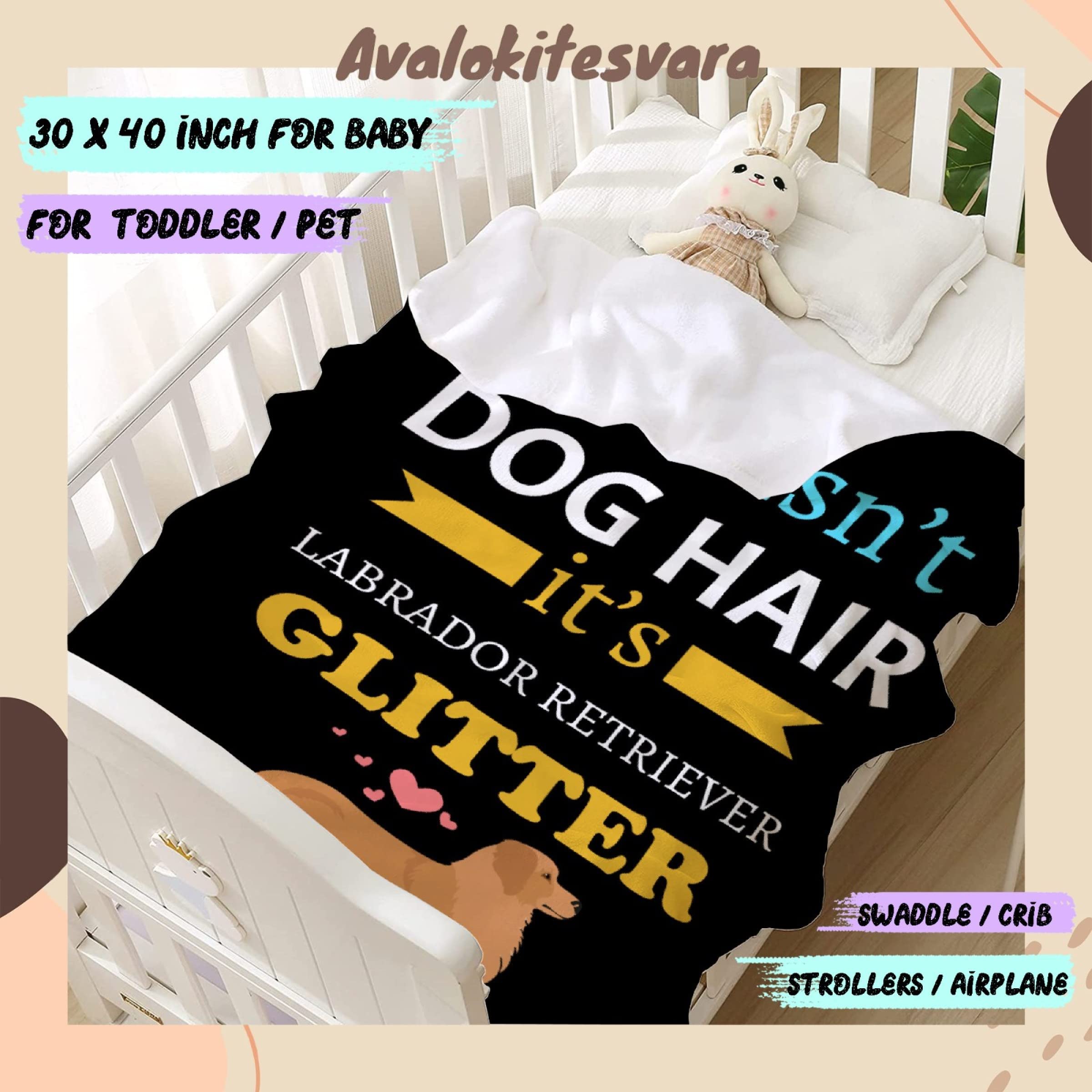 ARTBLANKET It's Not Dog Hair It's Labrador Retriever Glitter Throw Blanket Fannel Fleece Super Soft Funny Blanket Travel Throw Blanket for Bed Couch Sofa 60x50 in for Teen Car