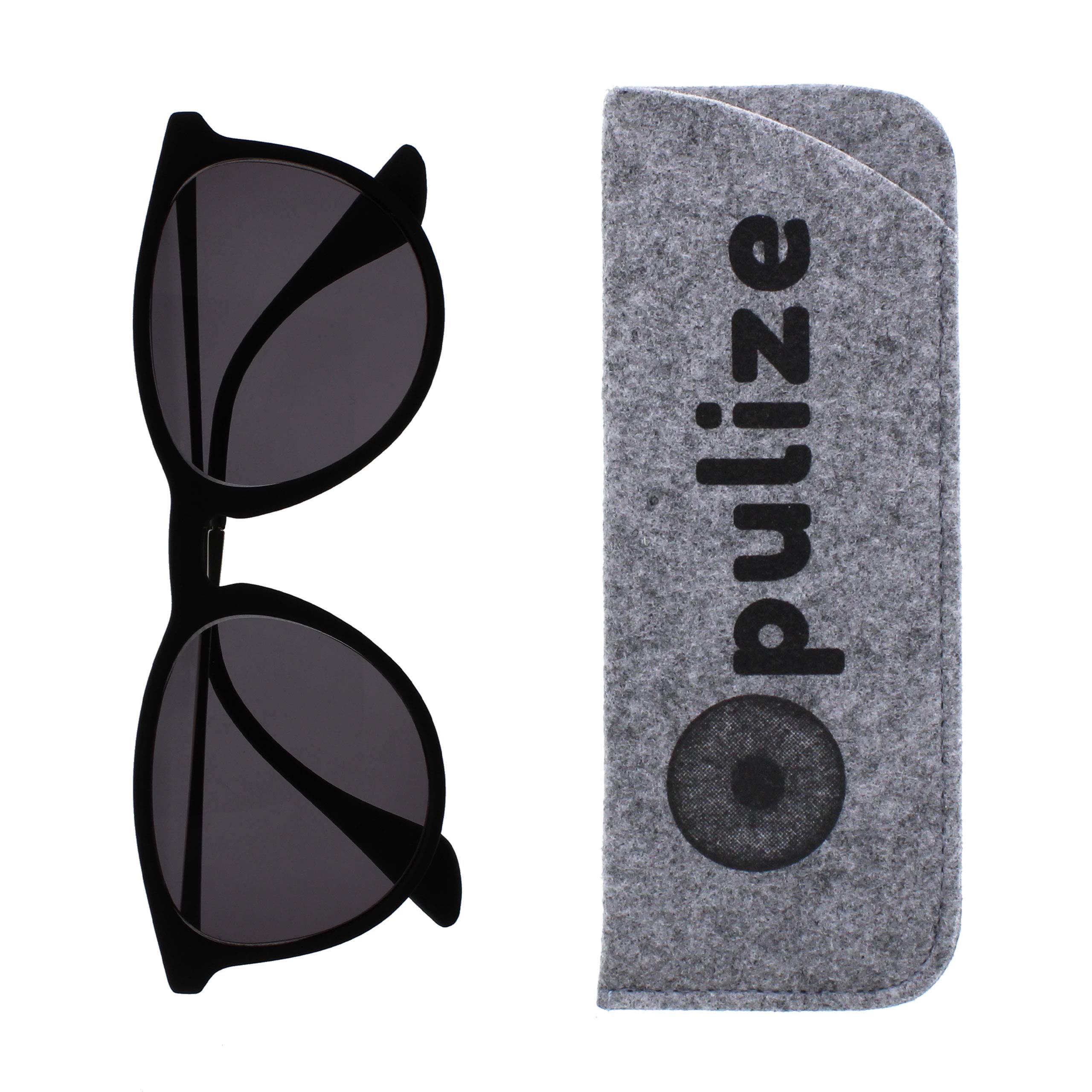 OPULIZE Jet Sonnen okulary do czytania 2 szt., stylowe, duże designerskie oprawki, odporne na zarysowania, przyciemniane soczewki, ochrona UV400, gumowany przód, srebrne, prasowane, czarne, gumowane