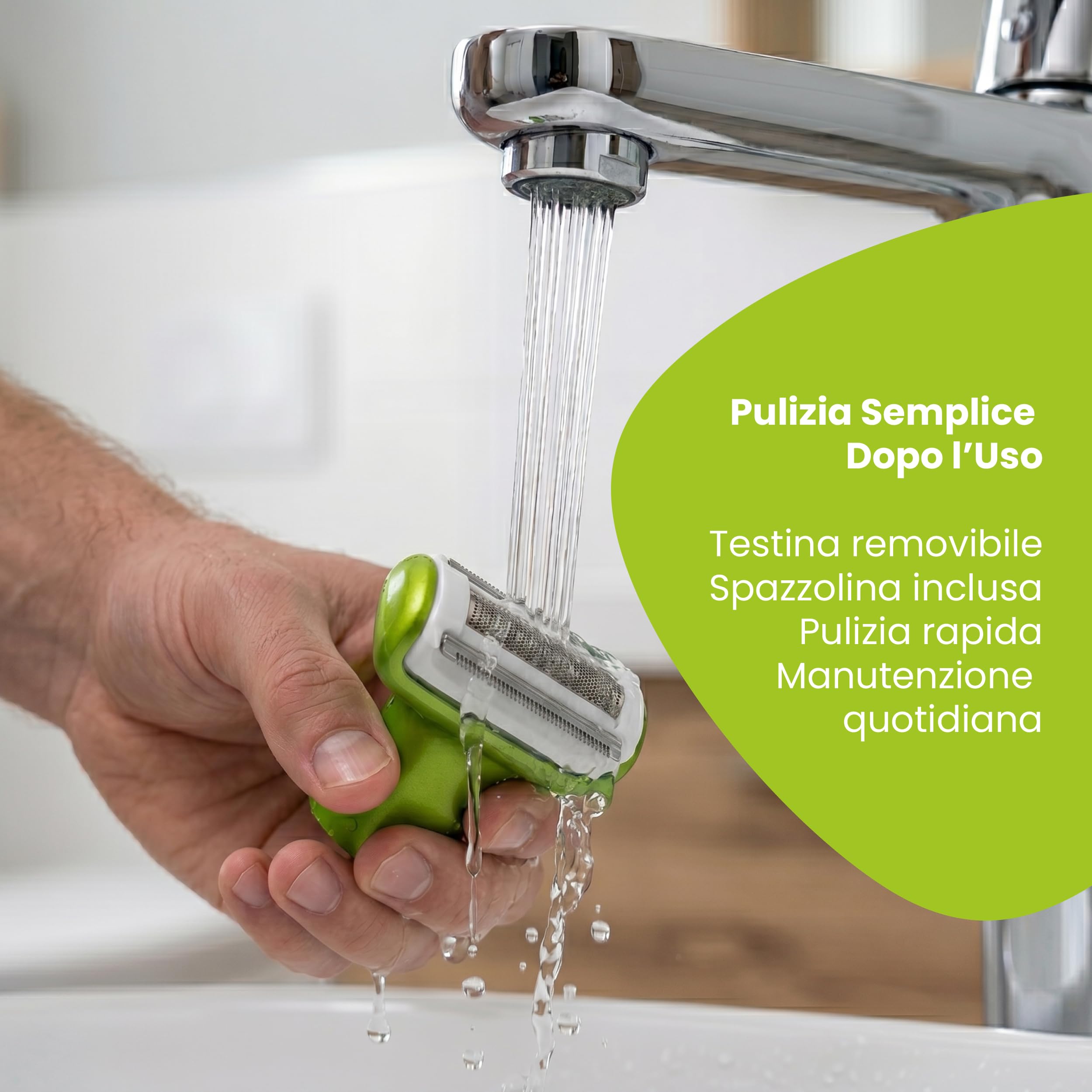 Rasoio Elettrico Corpo Donna Uomo con Luce LED | Ricaricabile USB Cordless | Testina Flottante di Precisione | Per Ascelle Gambe Bikini e Corpo | 90 Minuti di Autonomia