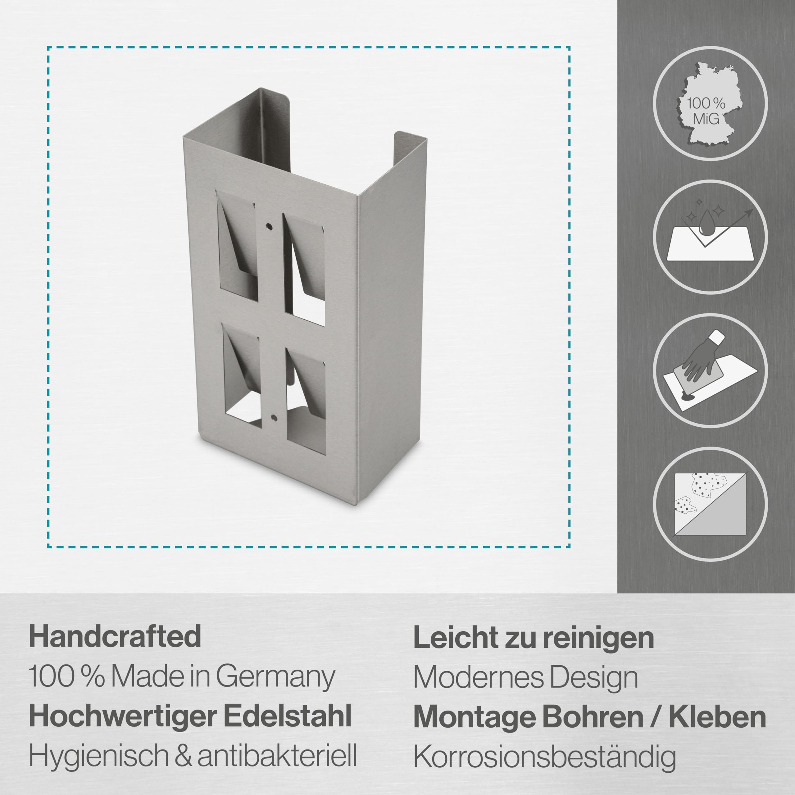 Handschuh Spender Edelstahl - Wandhalterung Für Einmalhandschuhe