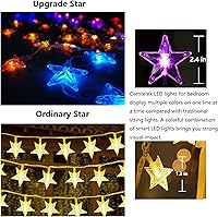 Vista 5 de Comtelek Toldo de cama con luces, cortina de cama con sincronización de música RGB, luces LED de estrella que cambian de color con aplicación remota