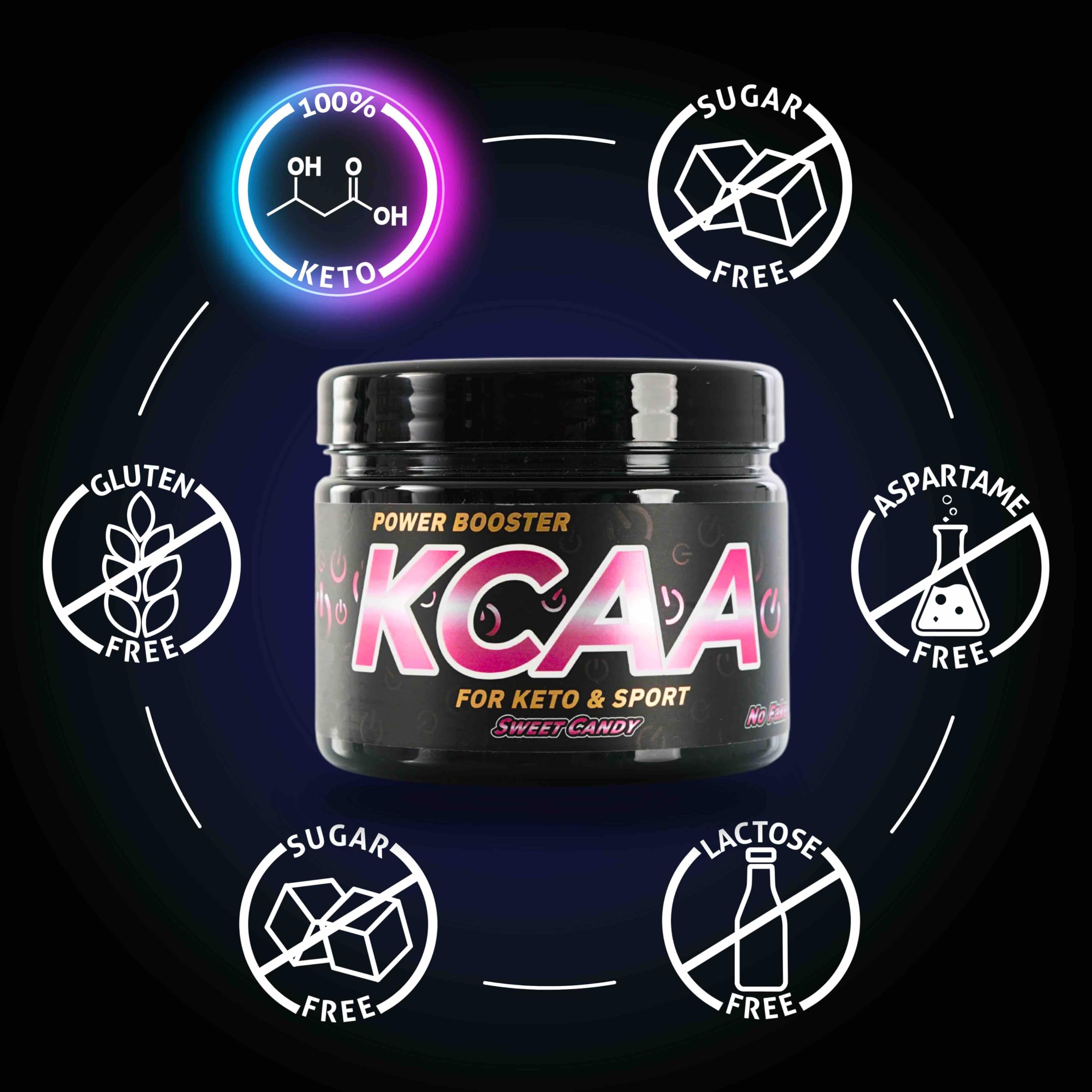 KCAA - Amino Booster für Keto - Energy Drink für Ketose - Ideal für ketogene Diät und Sporternährung - Ketogene Aminosäuren mit Taurin - Zuckerfrei - 28 Portionen