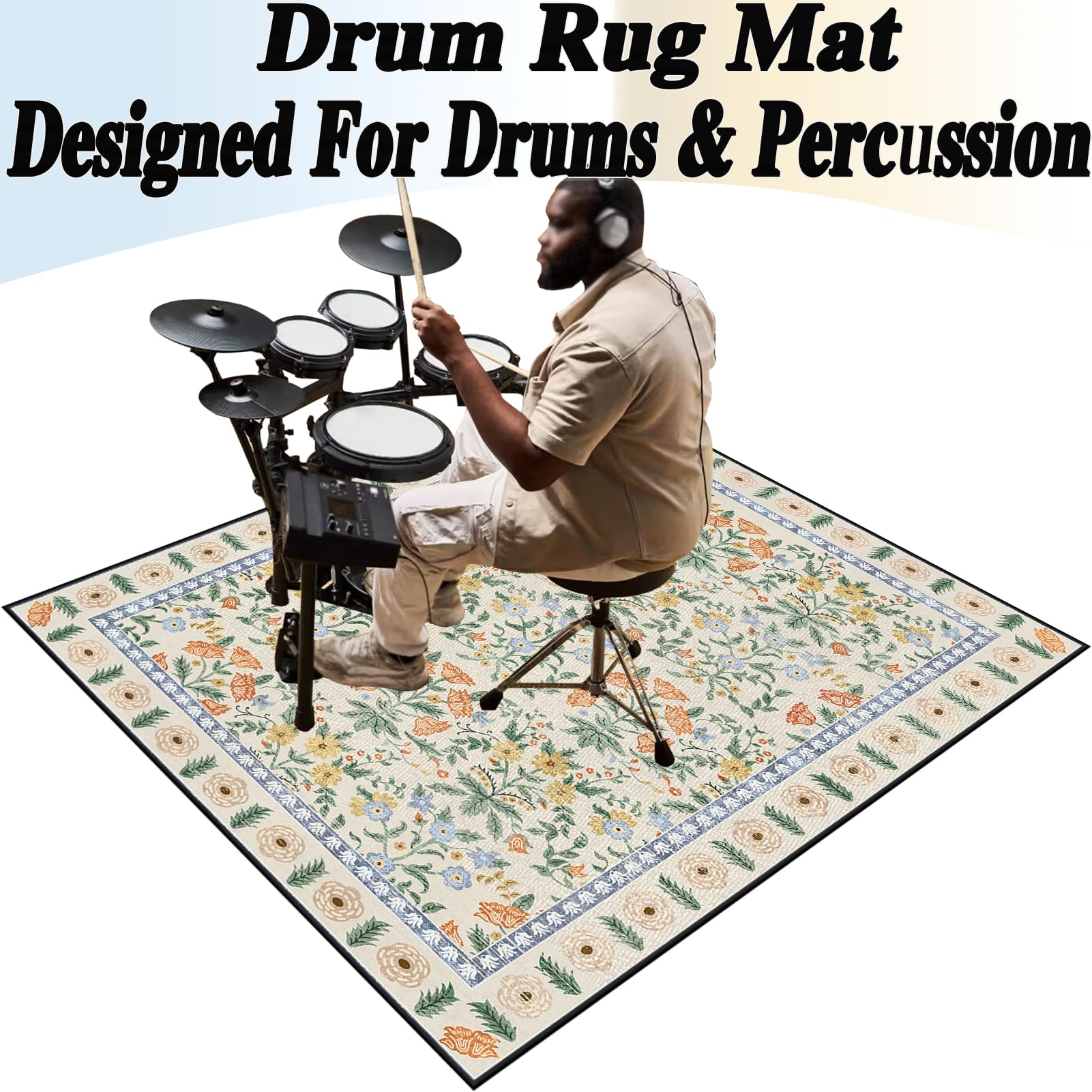 Dywaniki akustyczne, mata z baterią elektroniczną, 160 x 100 cm dźwiękoszczelna mata, mata bębnowa do pudełka na baterie akustyczne bębny i instrumenty muzyczne dźwiękoszczelny koc bębnowy