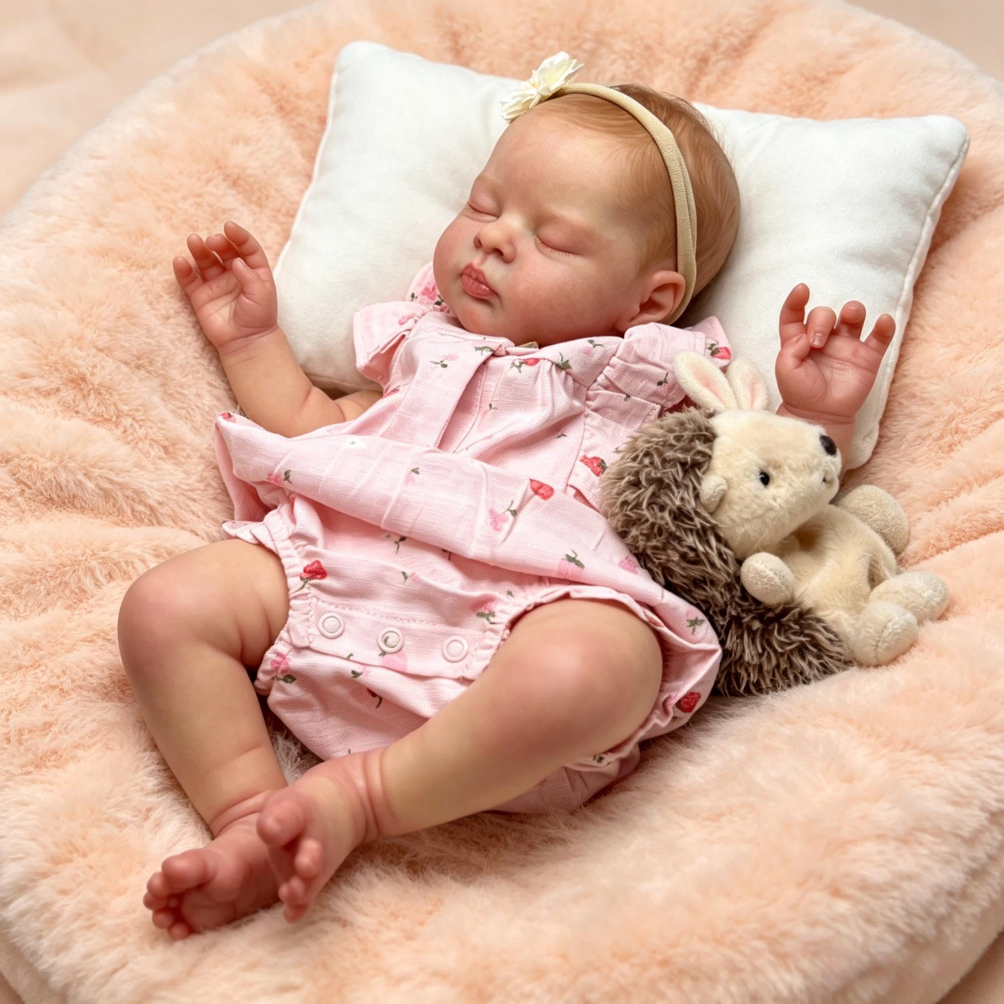 RXDOLL Ręcznie robione realistyczne lalki Reborn Baby 45 cm śpiące noworodki lalka miękka winylowa tkanina ciało realistyczne lalki niemowlęce, które wyglądają prawdziwie Reborn niemowlę lalka z