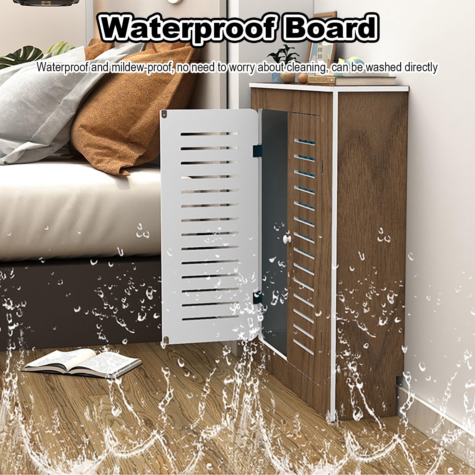 Tidyard MDF Radiatorafdekking radiatorafdekking voor kantoor, hal, woonkamer, slaapkamer, wit, 205 cm