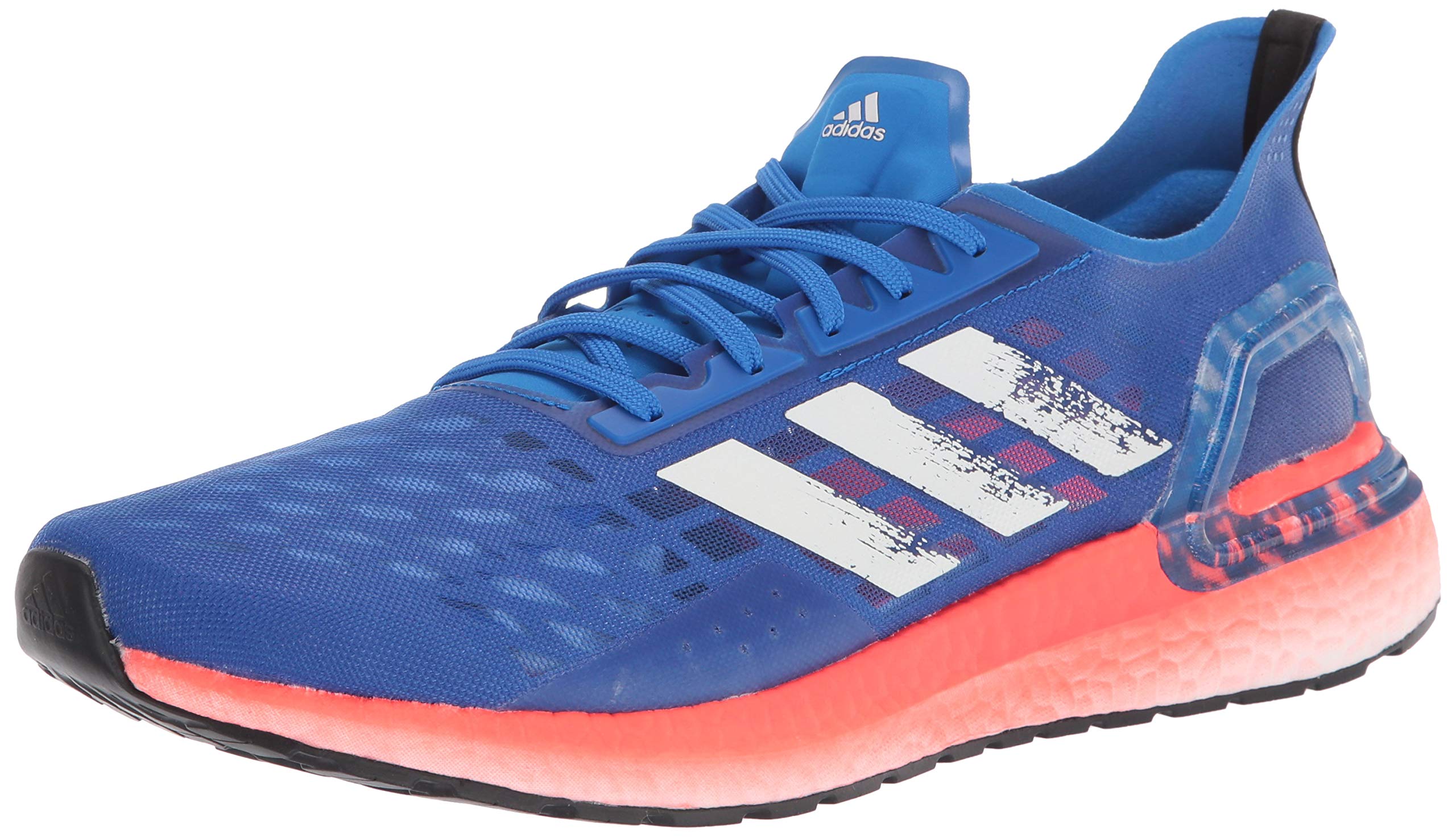 adidas Men's Ultraboost Personal Best Running Shoe, Glory blue/White/Solar Red 14 M US