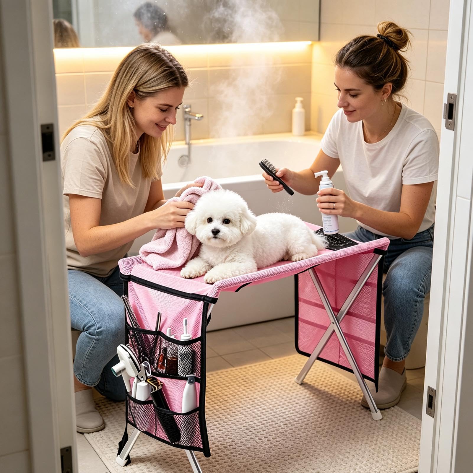 Hamac De Toilettage Pour Animaux Sangle Lavage Chat Capacité 13,6 kg