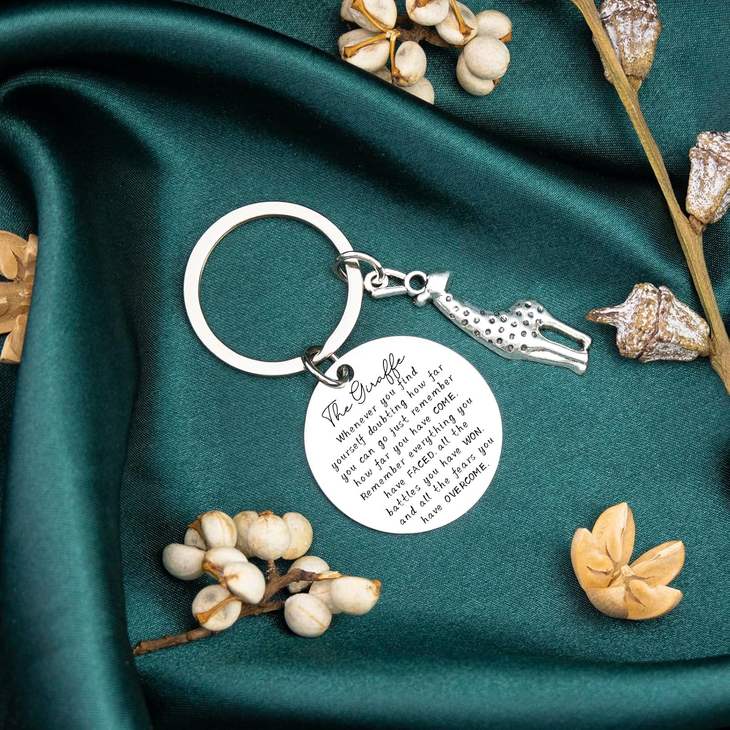 Giraffe Keychain Inspirational Giraffe Gifts for Women Men Giraffo Lovers Motivational Encouragement Gifts Giraffo Stuff Animal Accessories Jewelry Birthday Christmas - Image 2