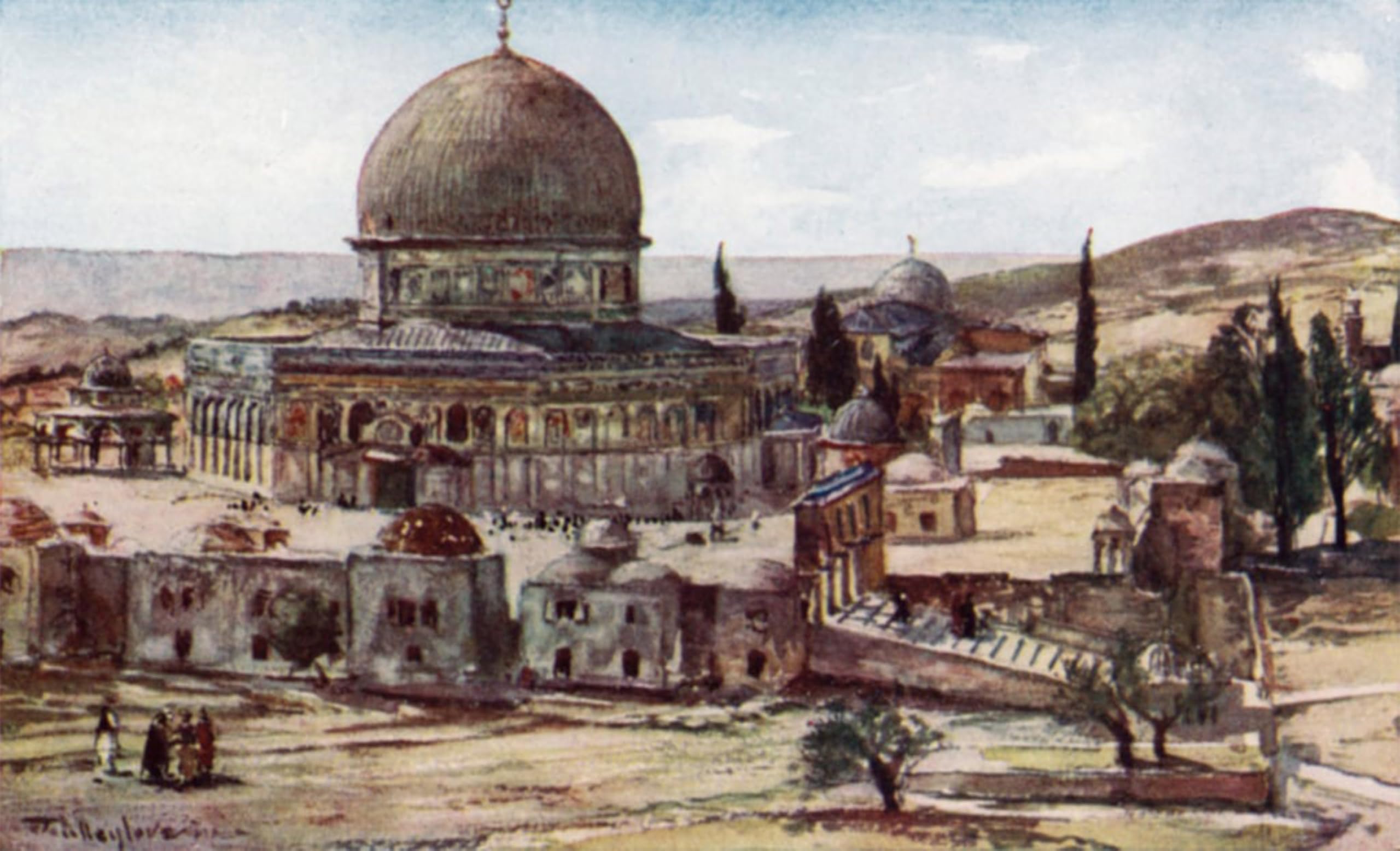 ARTXLXXBN Famous Painting Canvas Artwork Graffiti Print the Dome of the Rock From the Barracks Near the Site of the Tower of Antonia by Fulleylove Portrait Canvas Image for Home Decor 60x90cm