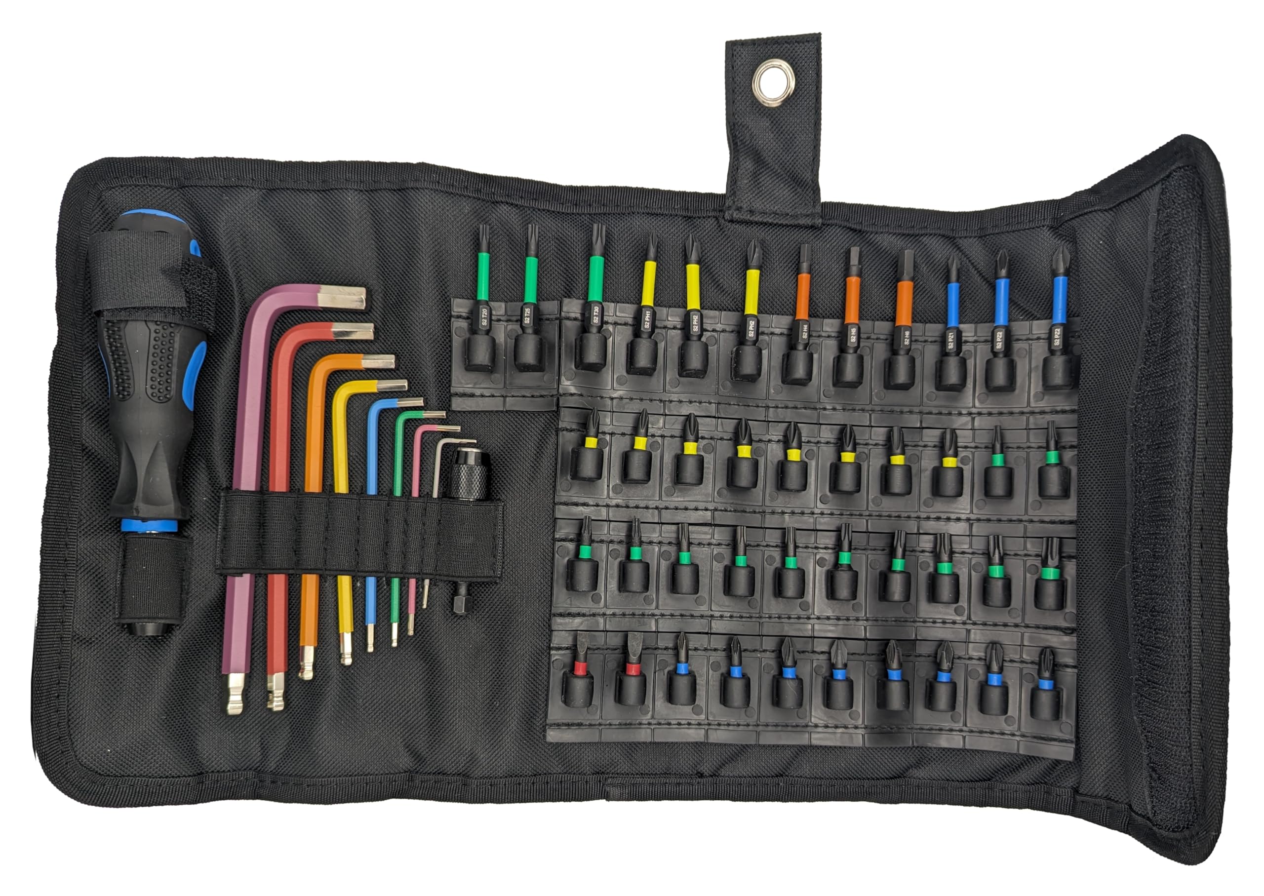 Surebuild UK 52-Piece Hex Key and Impact Driver Bit Set with Screwdriver