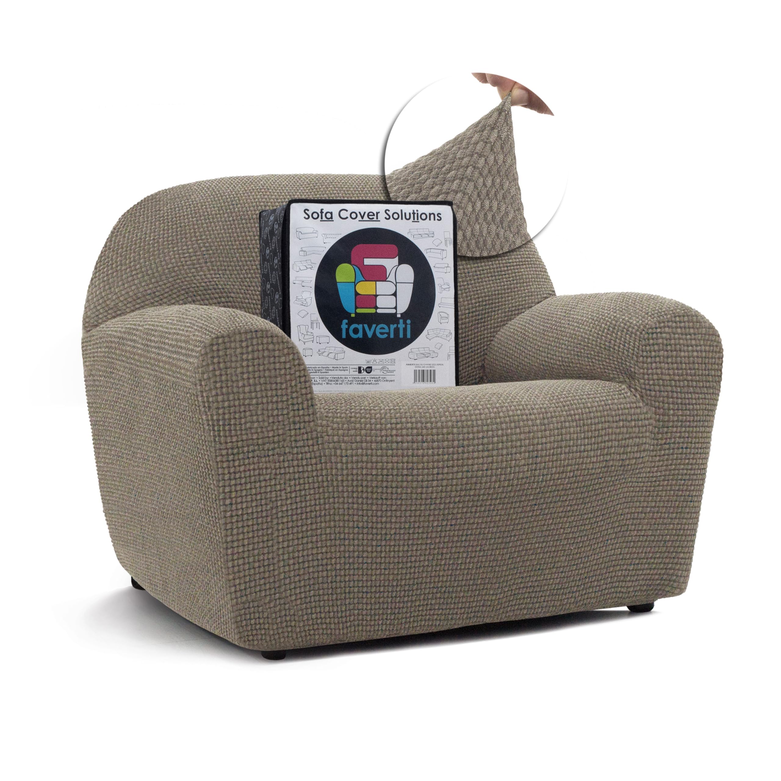 Funda de sillón de calidad superior FAVERTI NOVELE con textura Jacquard