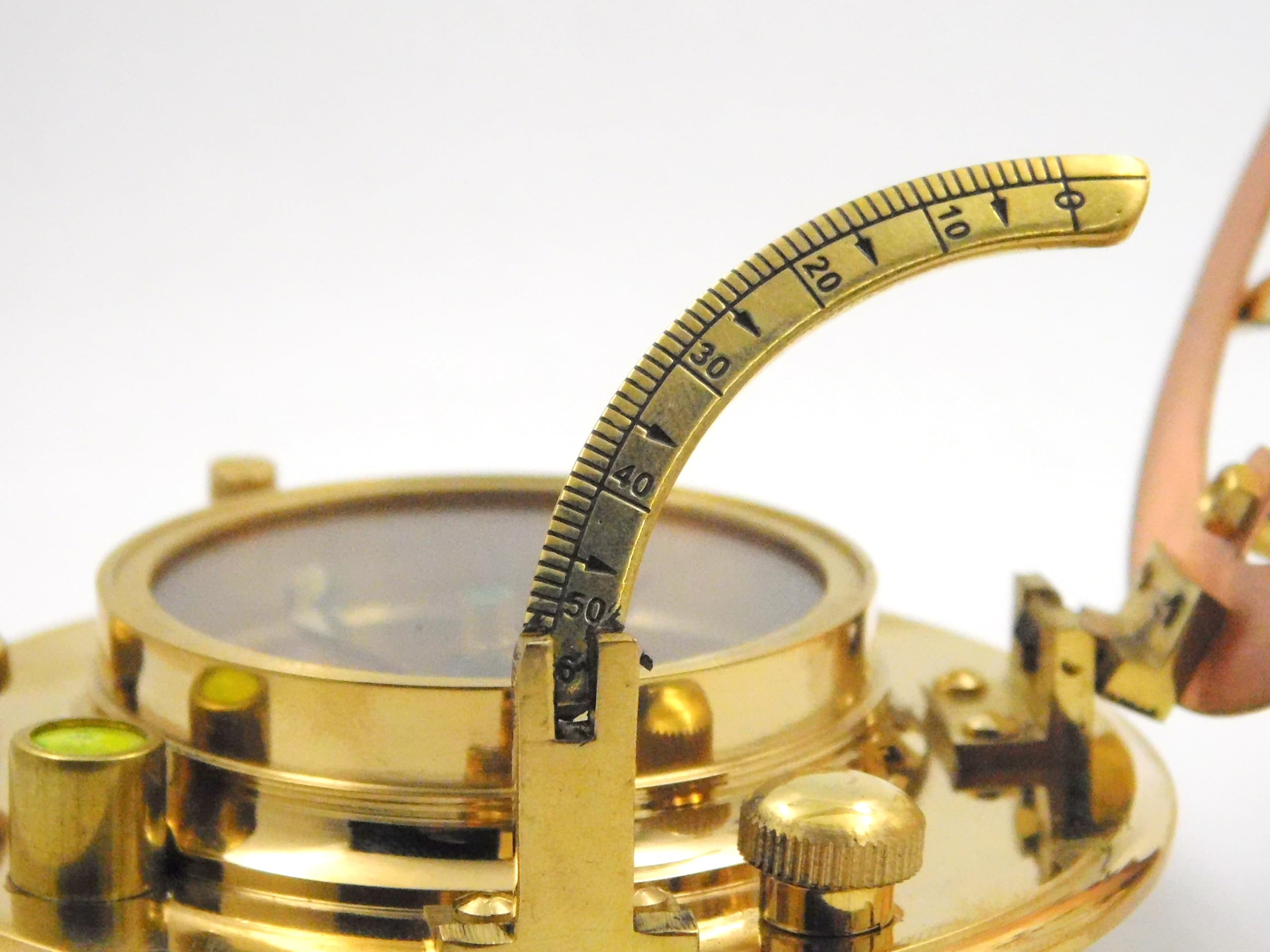 Boussole Sundial en laiton antique avec étui en cuir élégant