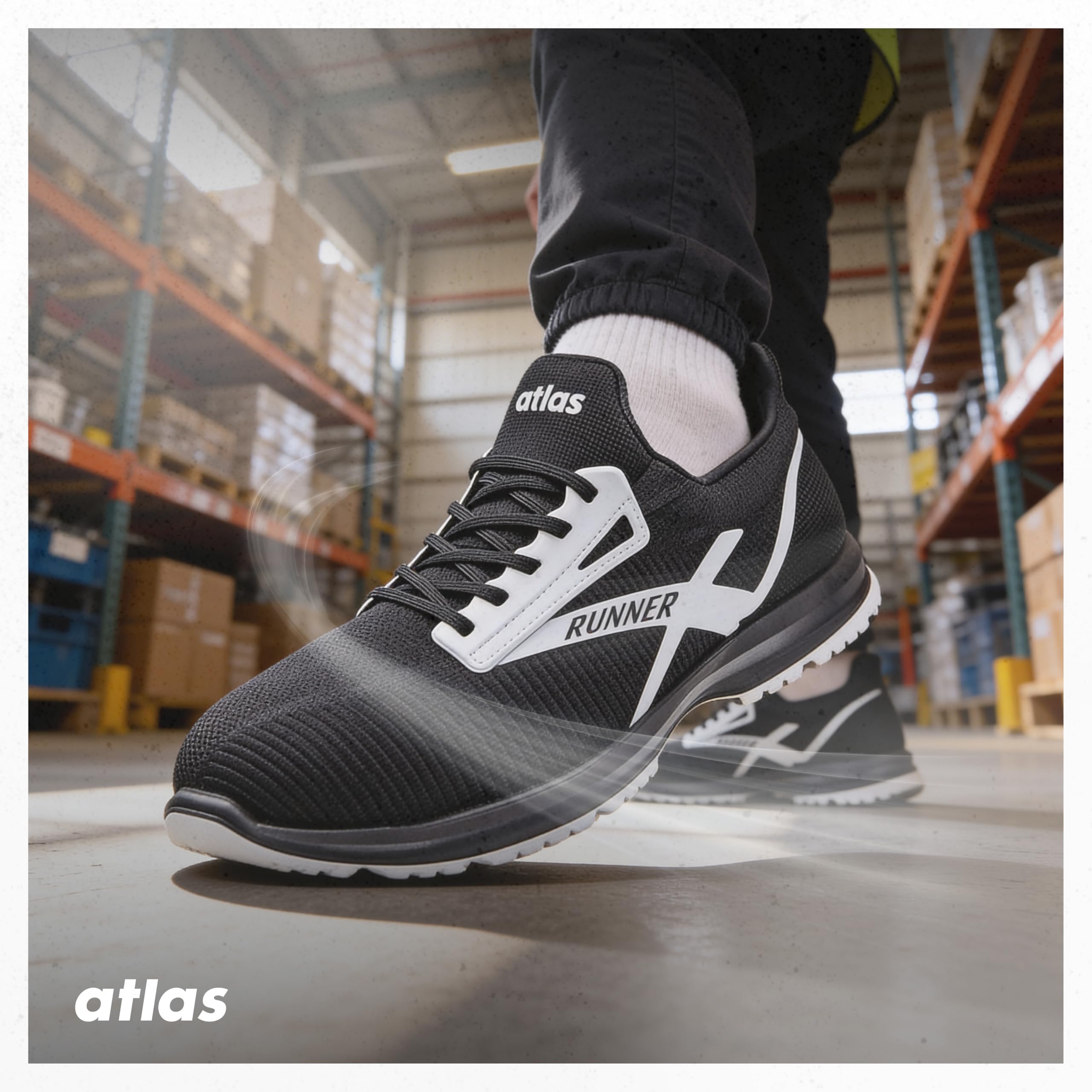 Atlas Runner 25 ESD Sicherheitschuhe Arbeitsschuhe für Herren und Damen S1P leicht, atmungsaktiv, Stahlkappe, Durchtrittschutz, ESD Weite 10