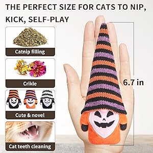 Retro Shaw Christmas Cat Toys Gnome, Xmas Safe Teeth Cleaning Catnip Toys for Indoor Cats Kitten, Interactive Cat Chew Kitty Kicker Toy for All Pet Breeds, 3 Pack