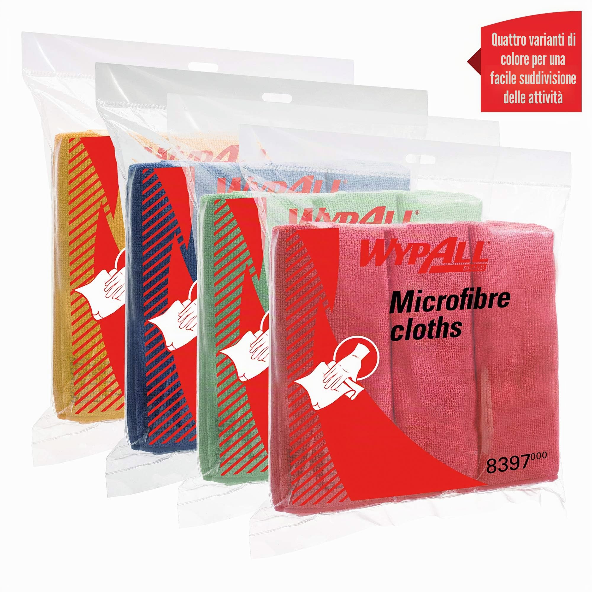 Wypall 8395 Panni in Microfibra, 4 confezione X 6 Panni, Blu
