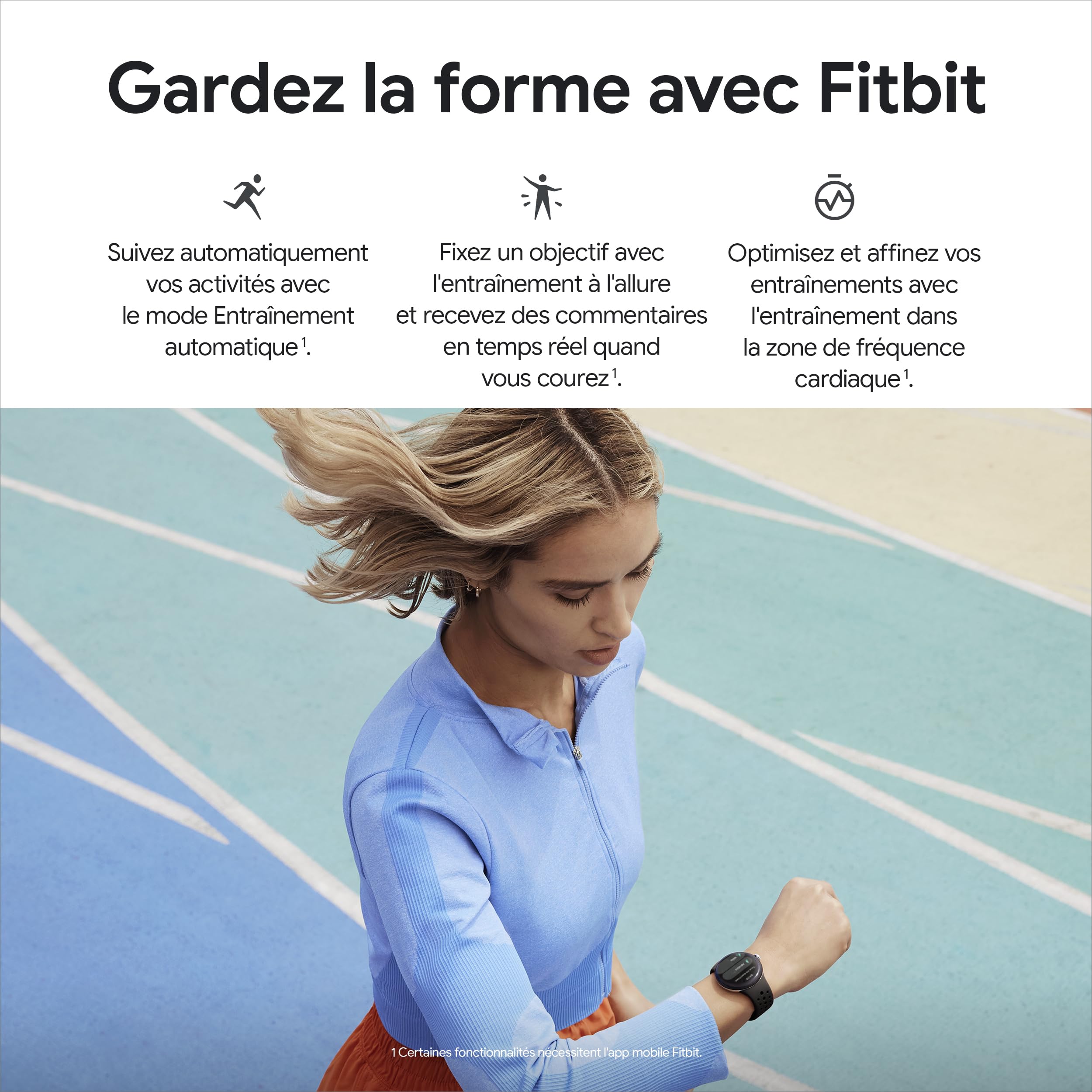 Google Pixel Watch 2 – Boîtier en Aluminium Argent Poli – Bracelet Sport Porcelaine – Wi-FI