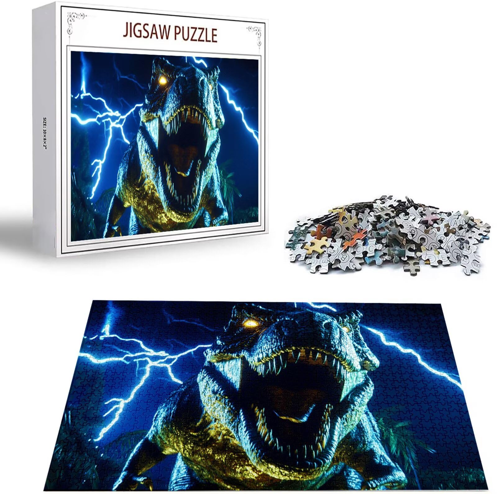 Puzzle 2000 Pezzi, 3 4 5 Anni Puzzle Animale 6 7 8 Anni Giochi Educativi Sostenibili Con Motivi Per Adulti Da Gioco in Legno Di Alta Qualità Jigsaw Dinosauro per Gioco Familiare, Regalo Natale H-4001