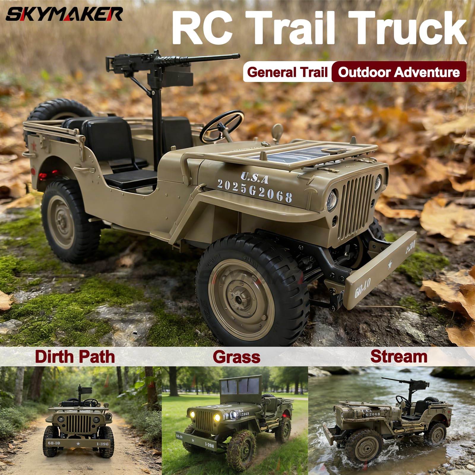Amazon.com: Skymaker RC Willys Military Truck 4x4 Rock Crawler