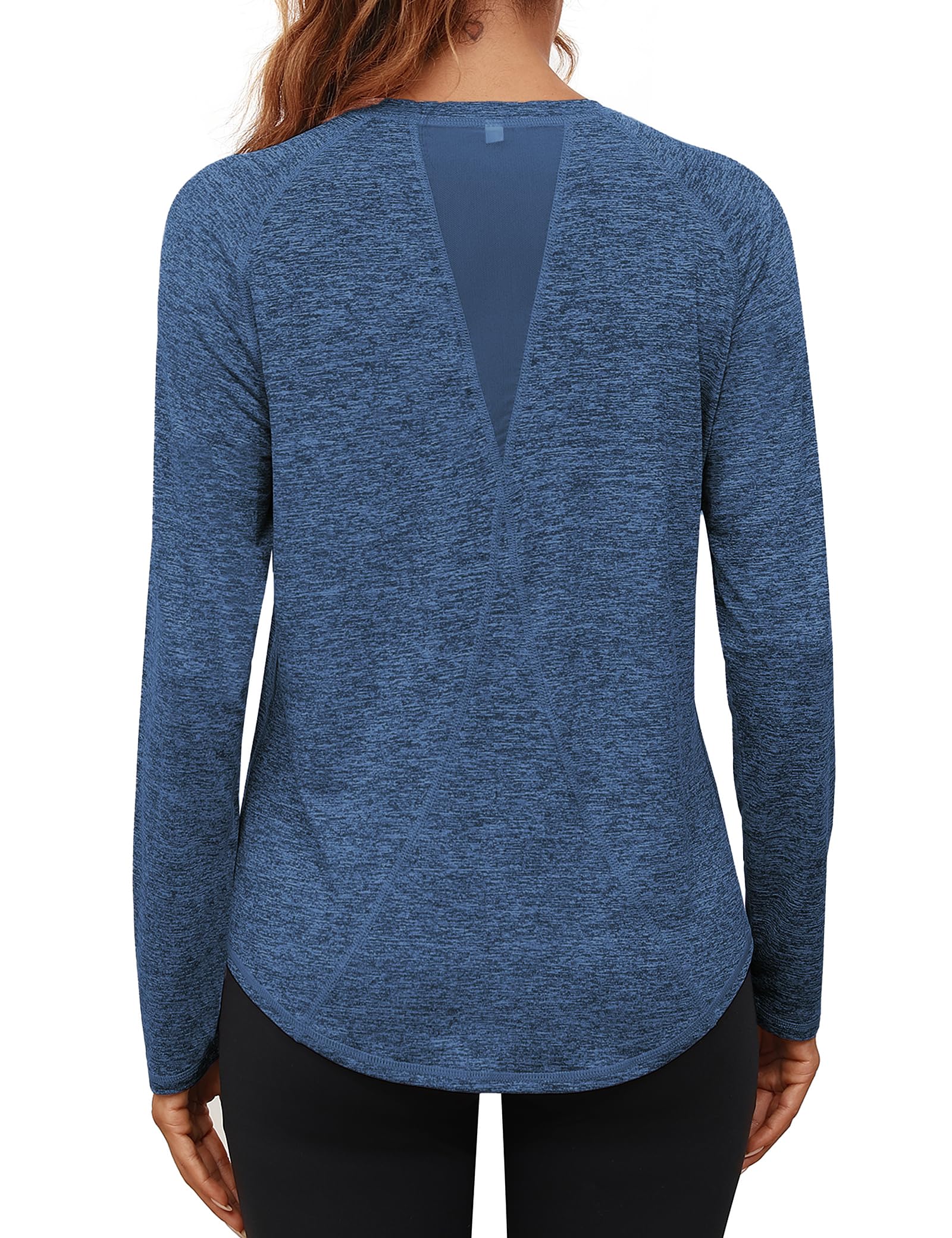 Gyabnw Sport Langarmshirt Damen Langarm Shirt Oberteile Fitness Funktionsshirt Laufshirt Wandershirt Sportbekleidung Activewear