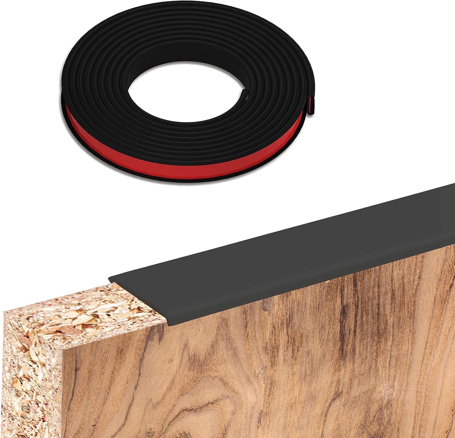 Black Edge U Edge Banding for Furniture RepairSelf Adhesive Edge