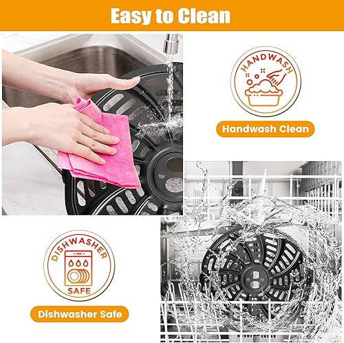 Miniatura 5 de Accesorios para freidora de aire Gourmia GAF698 GAF686, ovalada, antiadherente, 9.3 x 8.9 pulgadas, piezas de repuesto para freidora de aire,