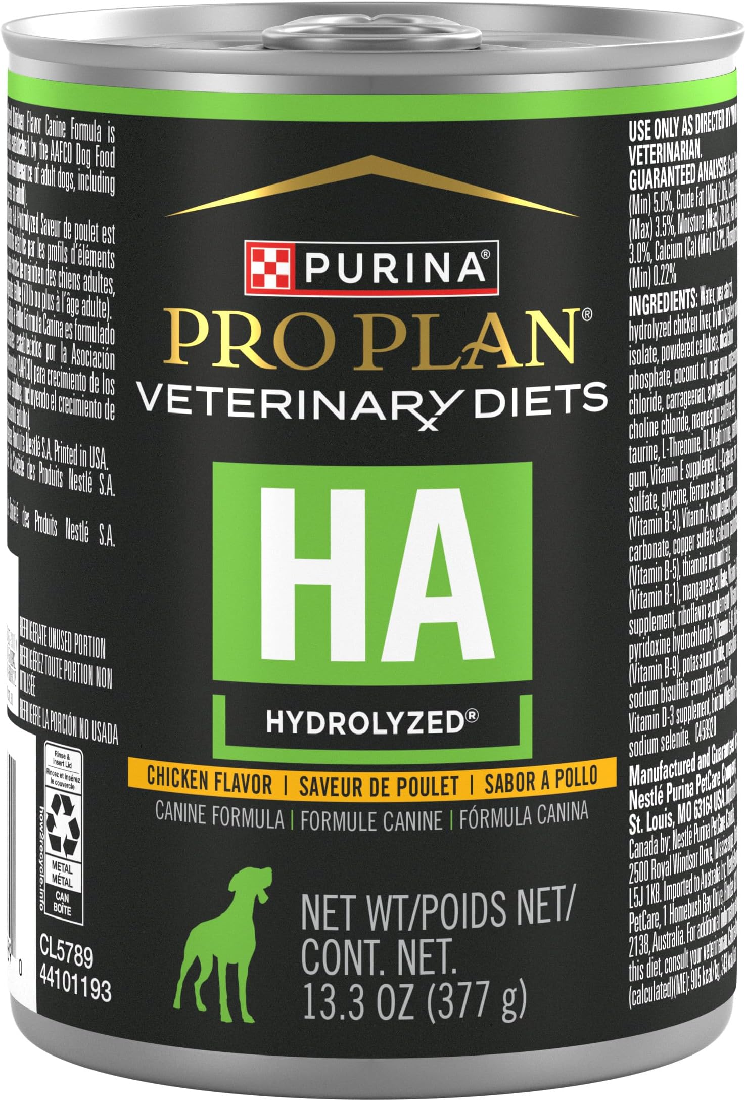 Purina Pro Plan Vet Diets HA Hydrolyzed Wet Dog Food, (12) 13.3 oz. Cans