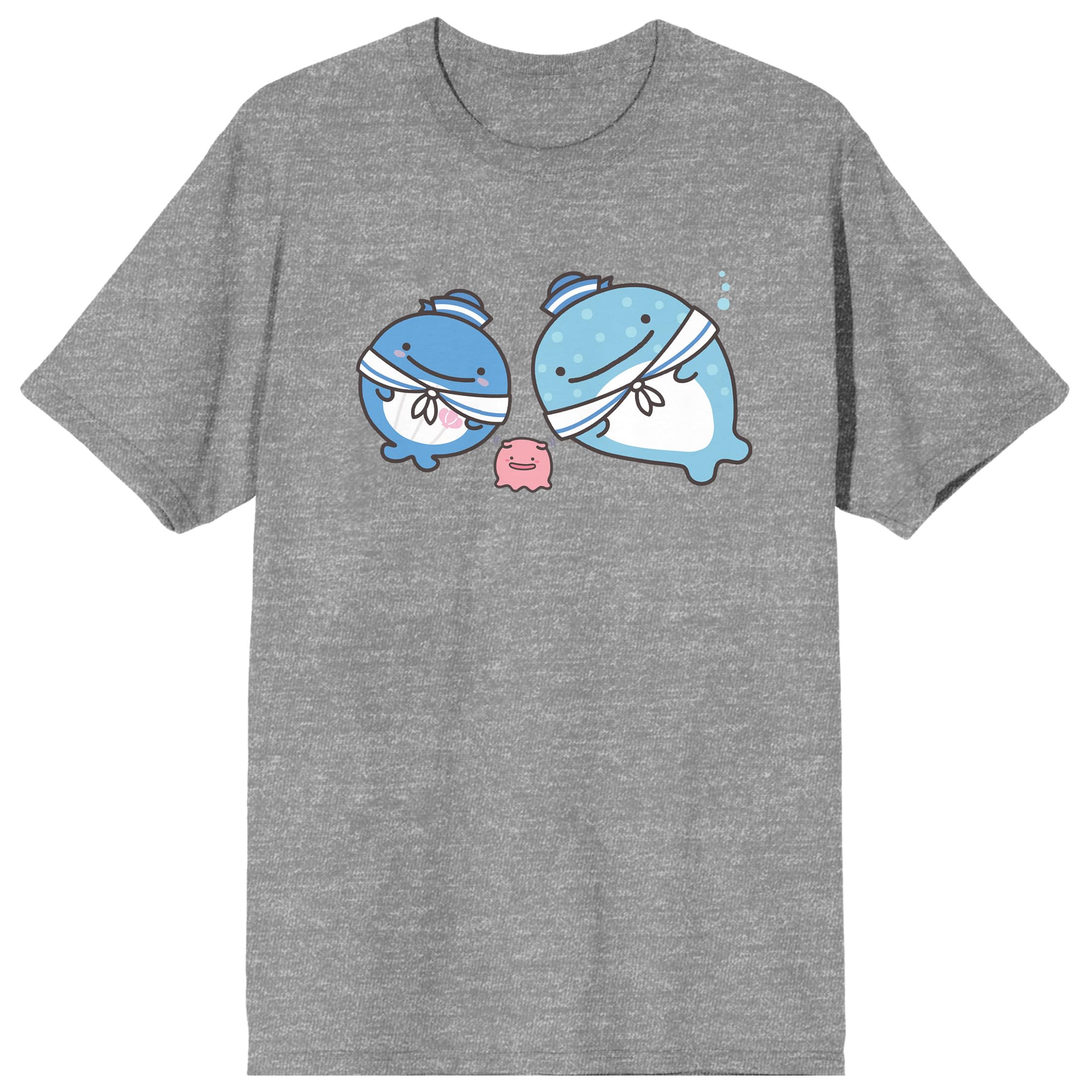 BioworldJinbesan Characters with Caps & Scarfs Crew Neck Short Sleeve Athletic Heather Men's T-Shirt