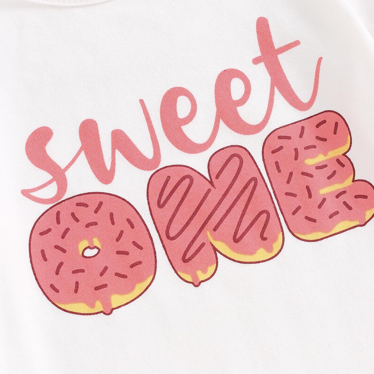 FYBITBO Sweet One First Birthday Outfit Baby Girl Donut Short Sleeve Romper Tulle Tutu Skirt Dress 1St Birthday Girl Outfit - Image 5