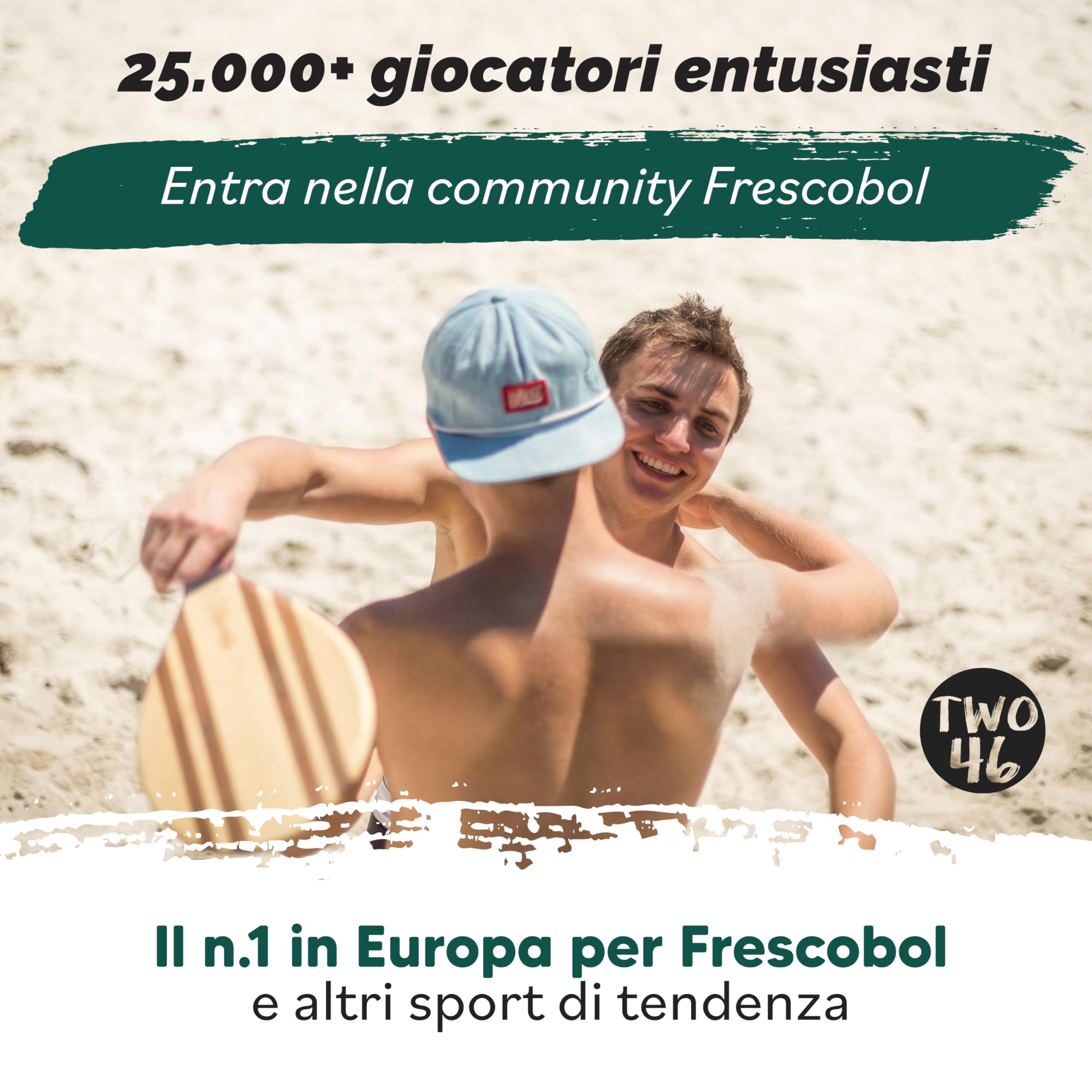 two46 | Set di Racchettoni da Spiaggia Premium | Frescobol - Lo Sport Popolare dal Sud America | Racchettoni Artigianali in Legno, Scelta della Palla per Diversi Livelli, Borsa Personalizzata