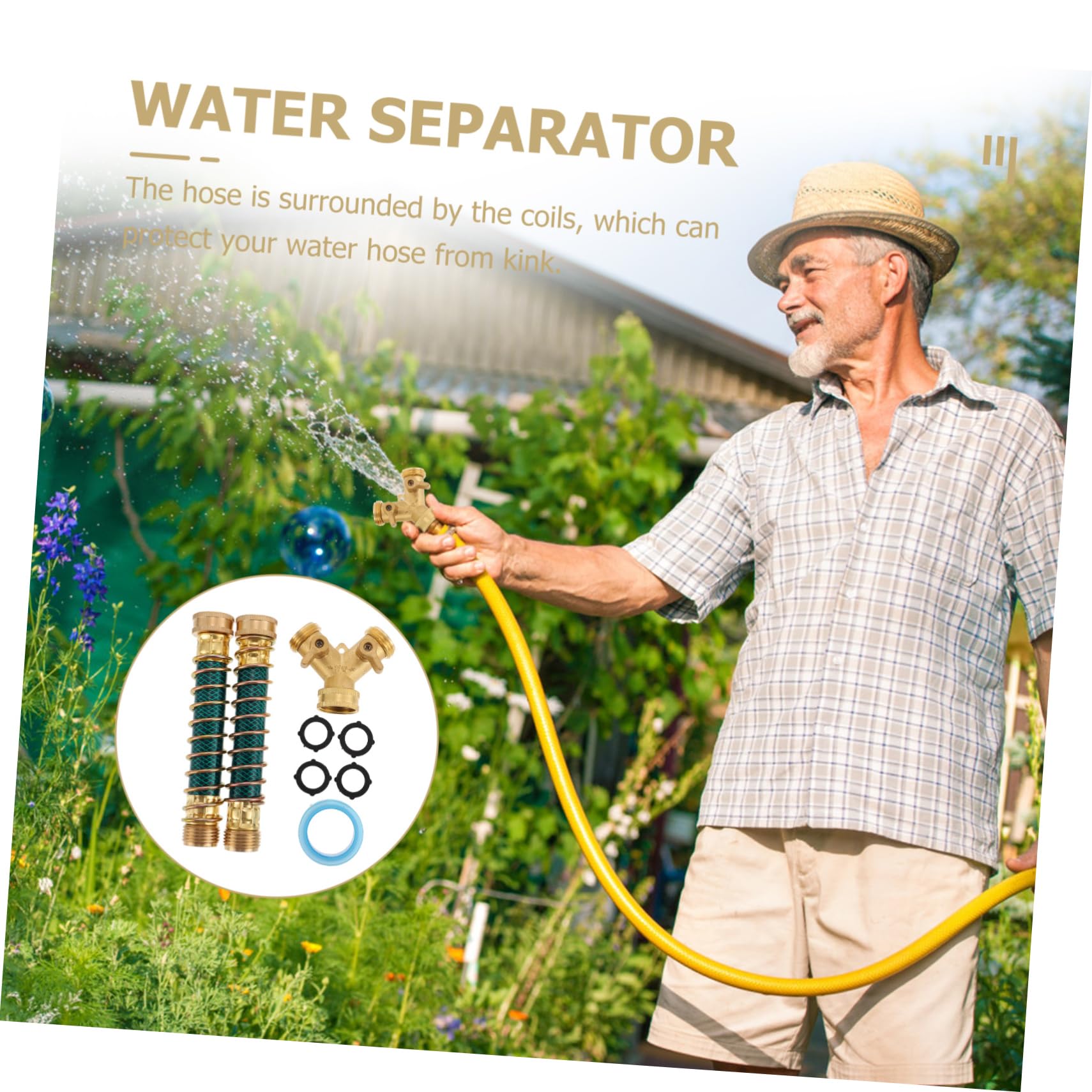 SOIMISS Adaptador Divisor Manguera de Jardín, Juego 1 Cobre