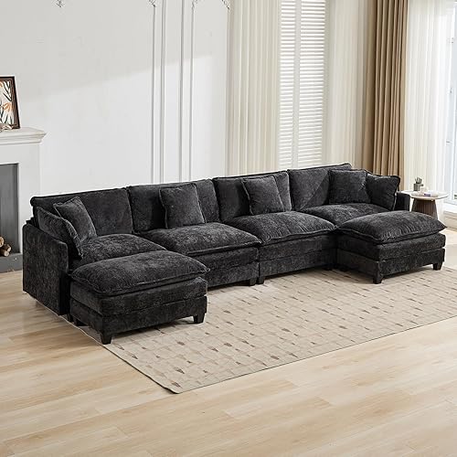 Miniatura 58 de Modernos y acogedores sofás seccionales para sala de estar, cómodos sofás seccionales verdes, sofá para sala de estar, sofás y sofás (negro,