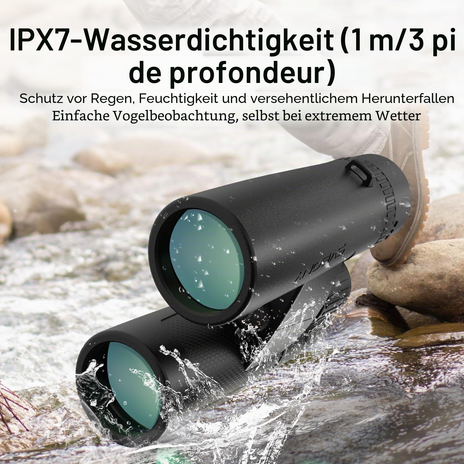 Svbony SV202 Upgraded 8x32 ED Fernglas, BAK4 Prisma FMC Objektiv, IPX7 Wasserdicht, Phasenkorrektur, Dielektrische Prismenbeschichtung, Weitwinkel für Erwachsene, Vogelbeobachtung