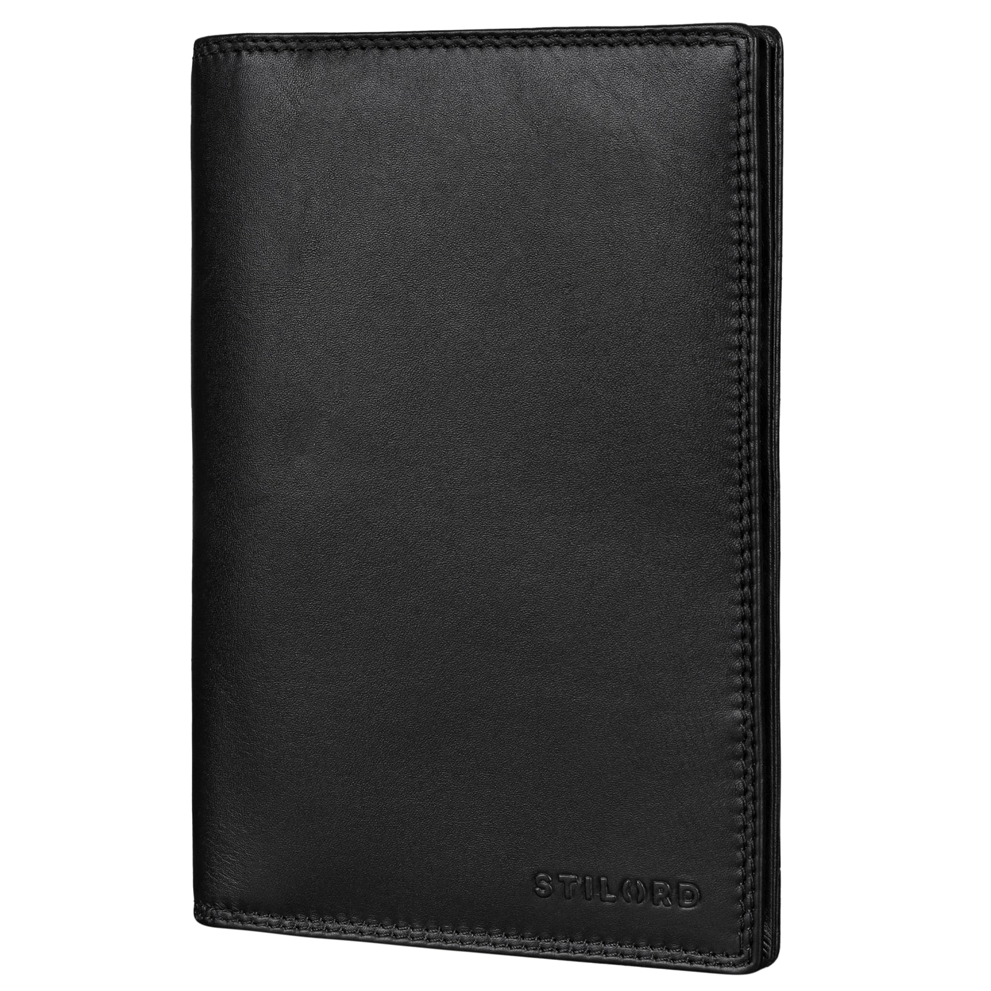 STILORD 'Larin' Funda de Documentos de Vehículo y Pasaporte en Cuero Real - Multifuncional con Protección RFID