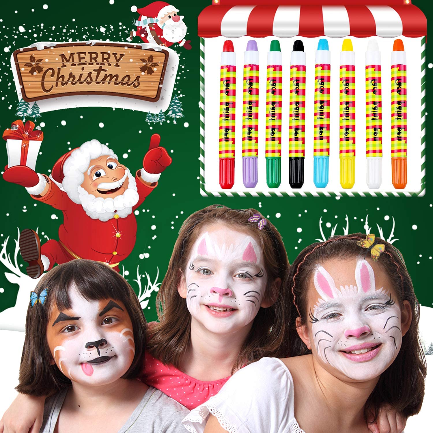 Buy Lictin Face Paint Hair Chalk Pens Kit 8 Colors Washable Face