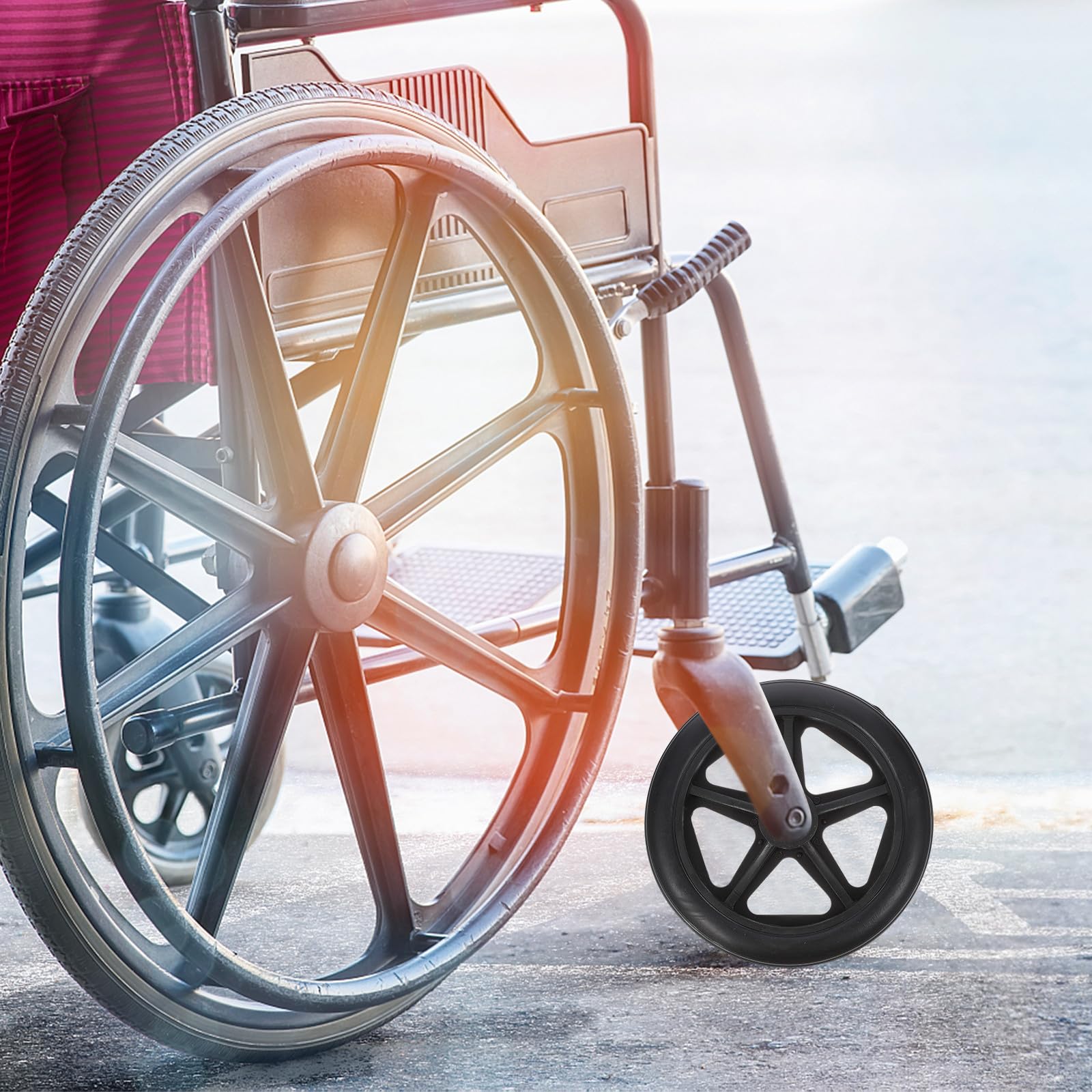 MAGICLULU Ruedas Delanteras y Antideslizantes de Repuesto para Silla de Ruedas de Abs y Acero para Adultos para Uso en Interiores y Exteriores