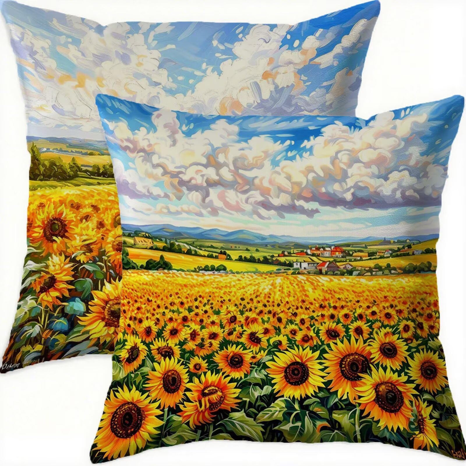Housses de coussin pour patio et canapé 70x70 imperméables style automne
