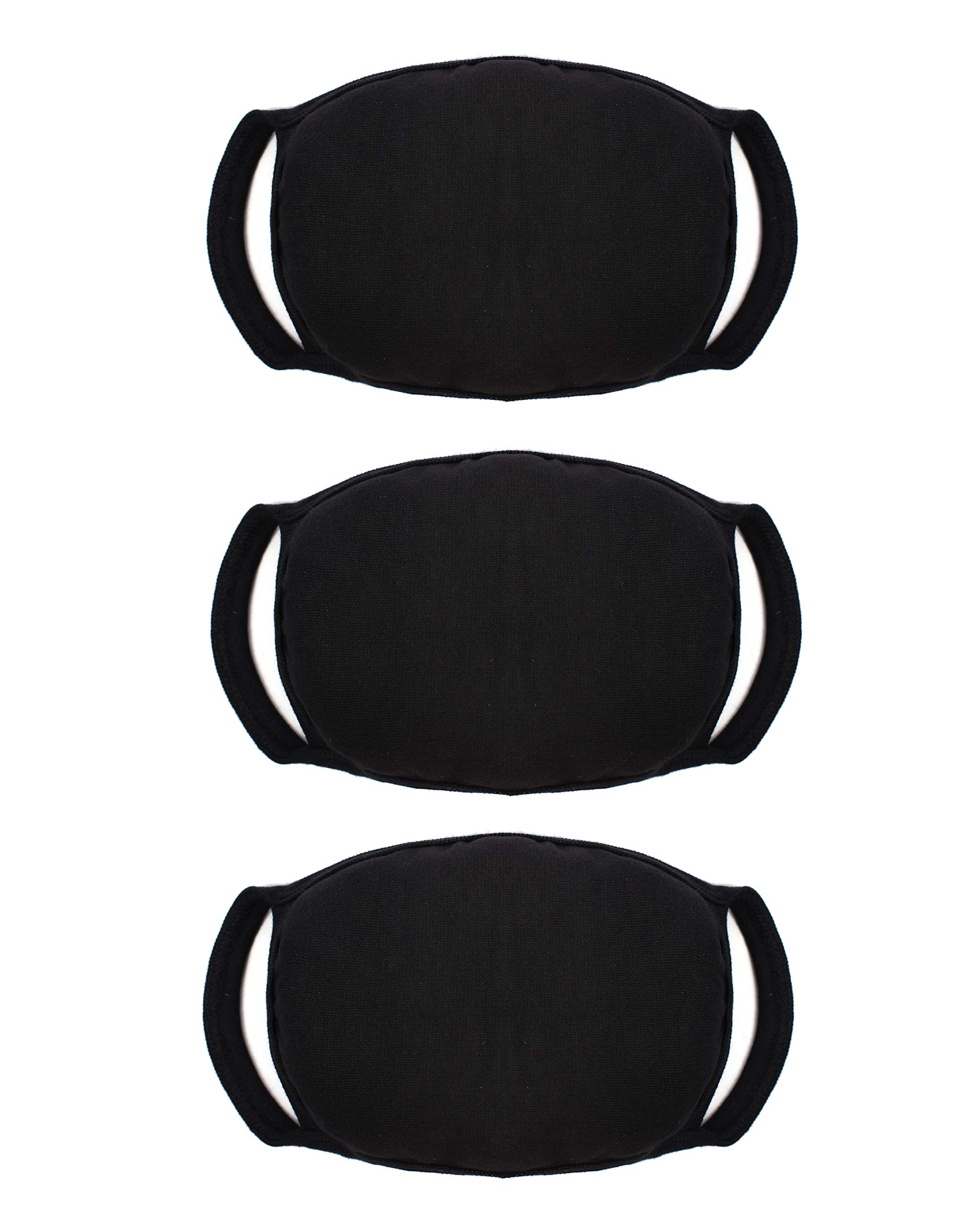 ASC Washable Reusable Fashion Face Mask 2 Ply Cotton Face Mask Black (Pack of 3)