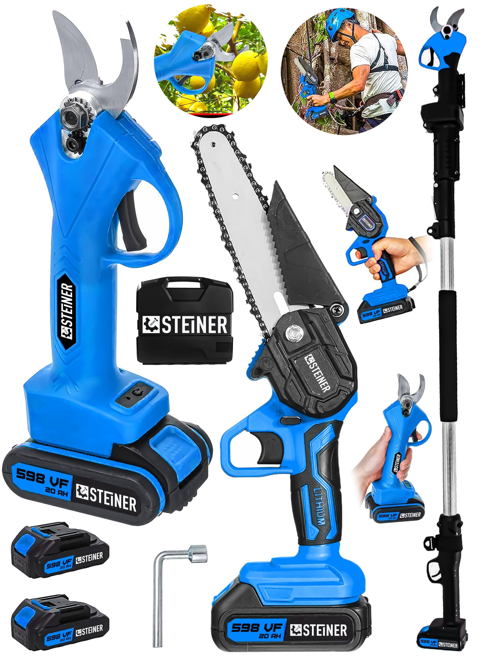 Steiner Alman 598 Vf 20 Ah 2 Li Set 2 Akülü Şarjlı Ağaç Dal Kesme