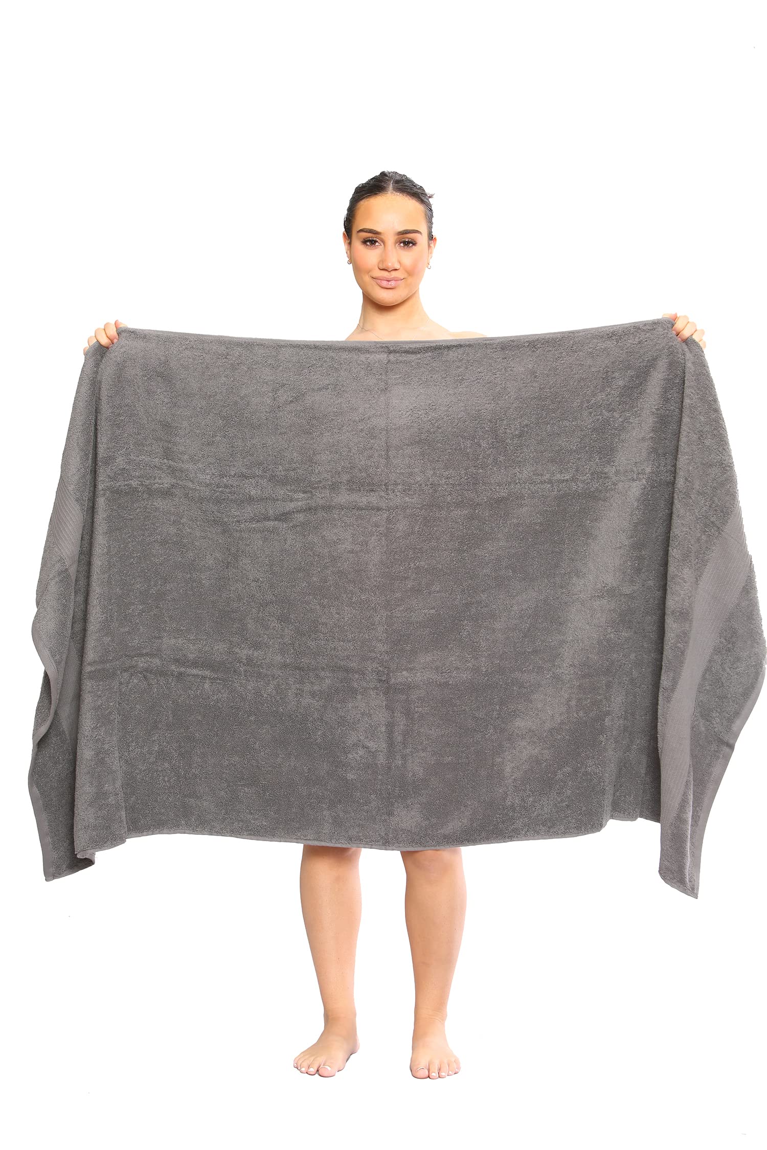 Juego de toallas de baño extragrandes (90x180 cm, paquete de 2) 100% algodón, súper suaves, de calidad de hotel, 600 g/m², hilado en anillo, absorbente, juego de toallas de baño de baño (gris)