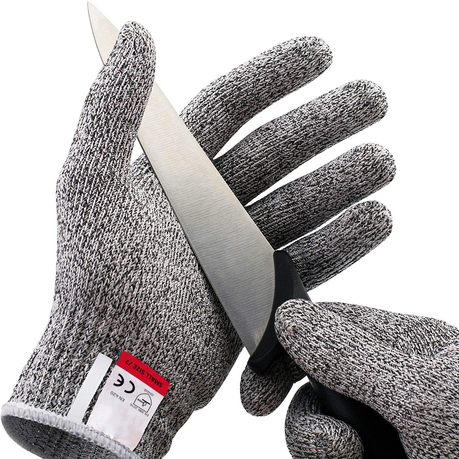 Cut Resistant Gloves - Ambidextrous, Food Grade, High Performance Level 5 Protection, Suitable for food cutting protection, heavy object handling protection, wood cutting protection, etc. (Size M)