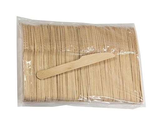 Pantry Knive 158-100 Cuchillos desechables de madera, 0.5 pulgadas de alto, 1 pulgada de ancho, 6 pulgadas de largo (paquete de 100), beige