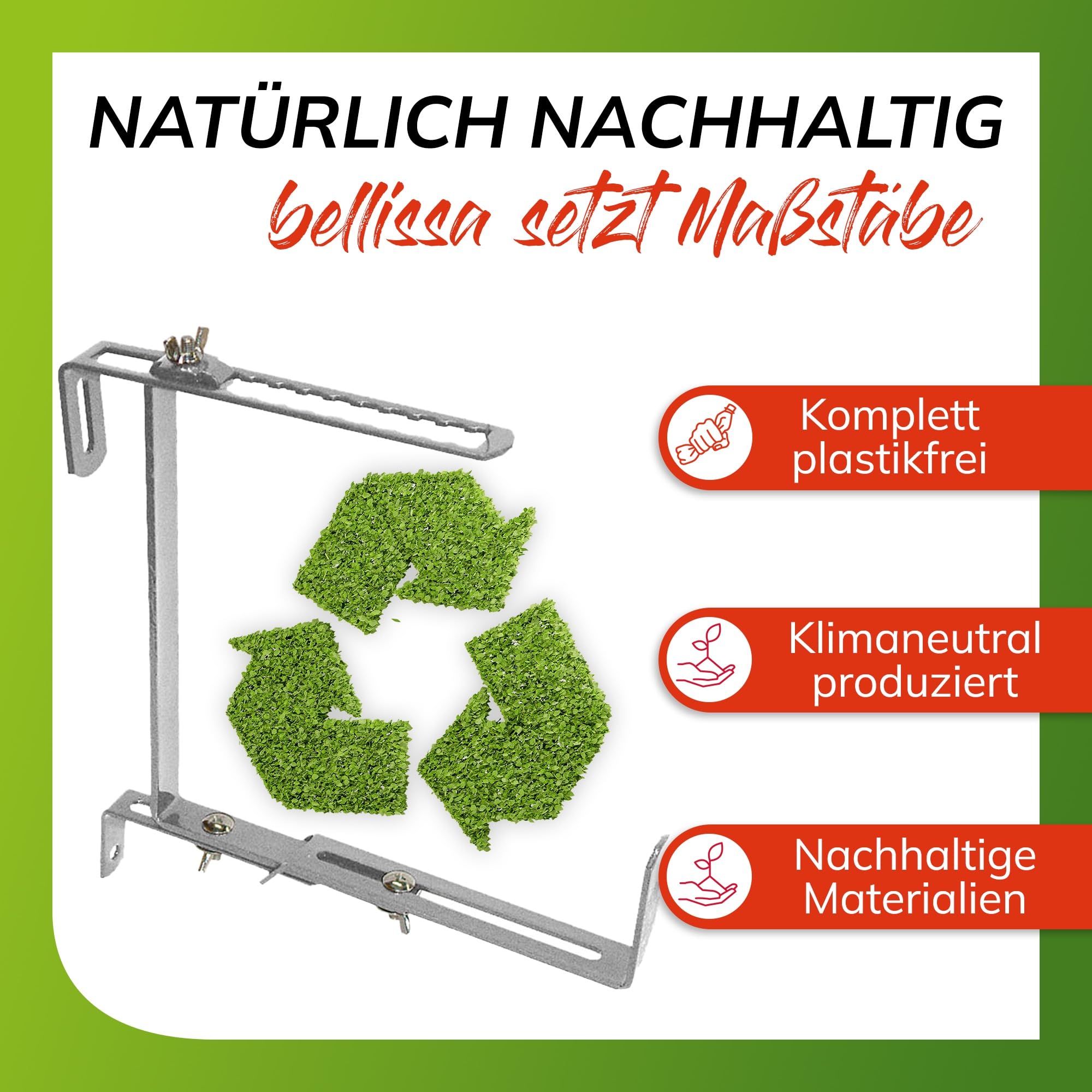 bellissa – Blumenkastenhalterung eckig für Blumenkästen 8er Set hochbelastbar bis 30kg - Montage für Geländer & Brüstungen – Verstellbare Halterung für eckige Balkonkästen – Stabil & wetterfest