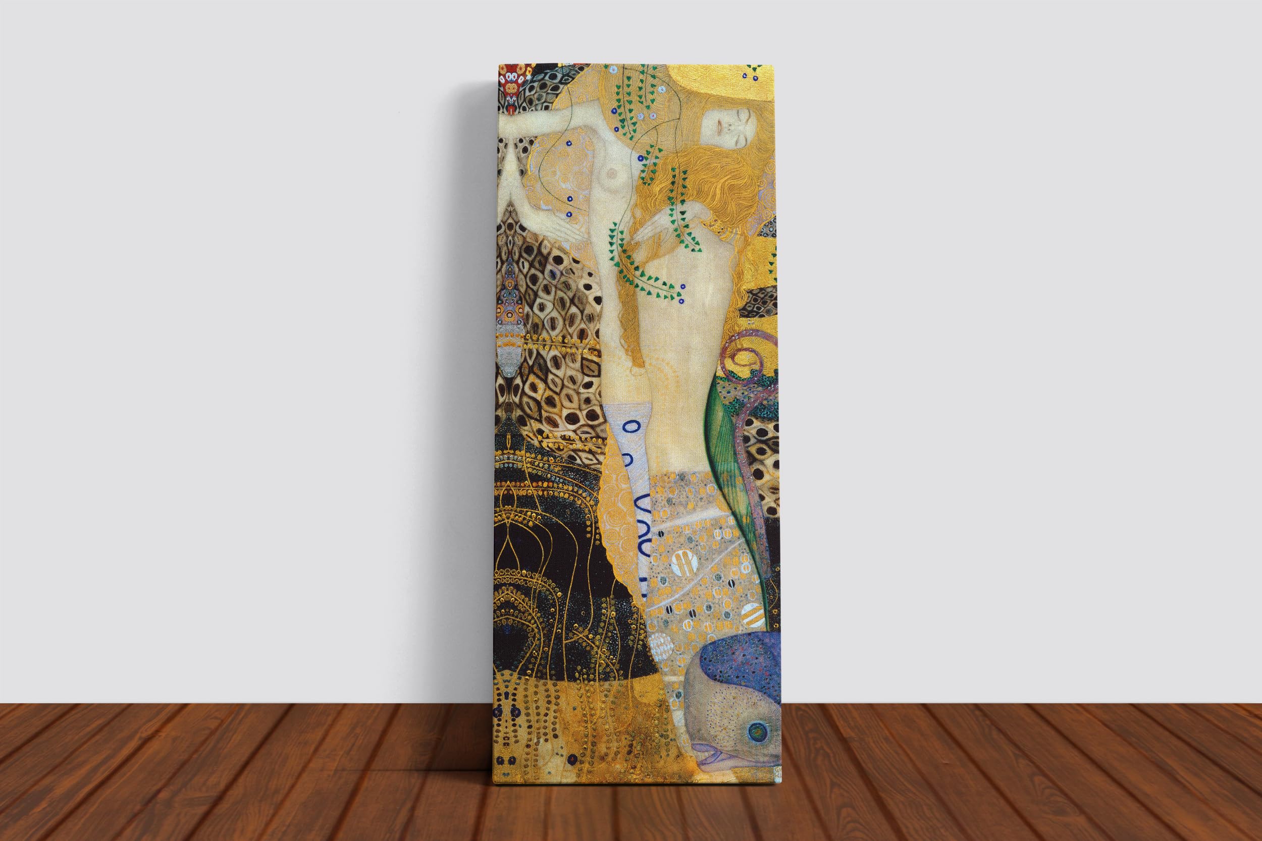 GUSTAV KLIMT Water Serpents Framed Canvas Wall Art Picture Painting Print For Home Office Bathroom Decor